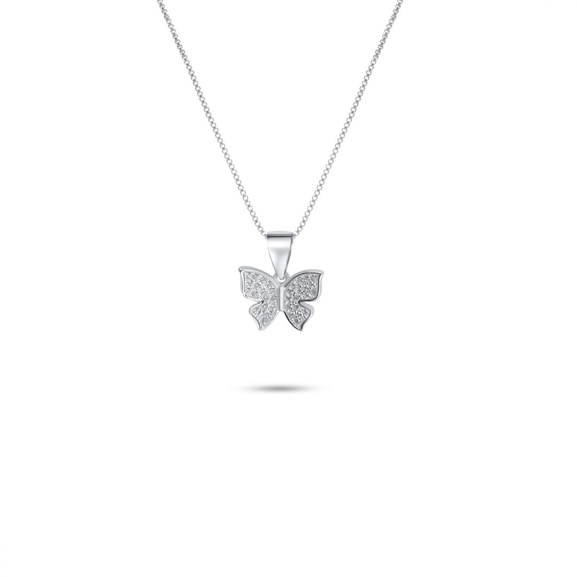 Κολιέ πεταλούδα με πέτρες ζιργκόν 