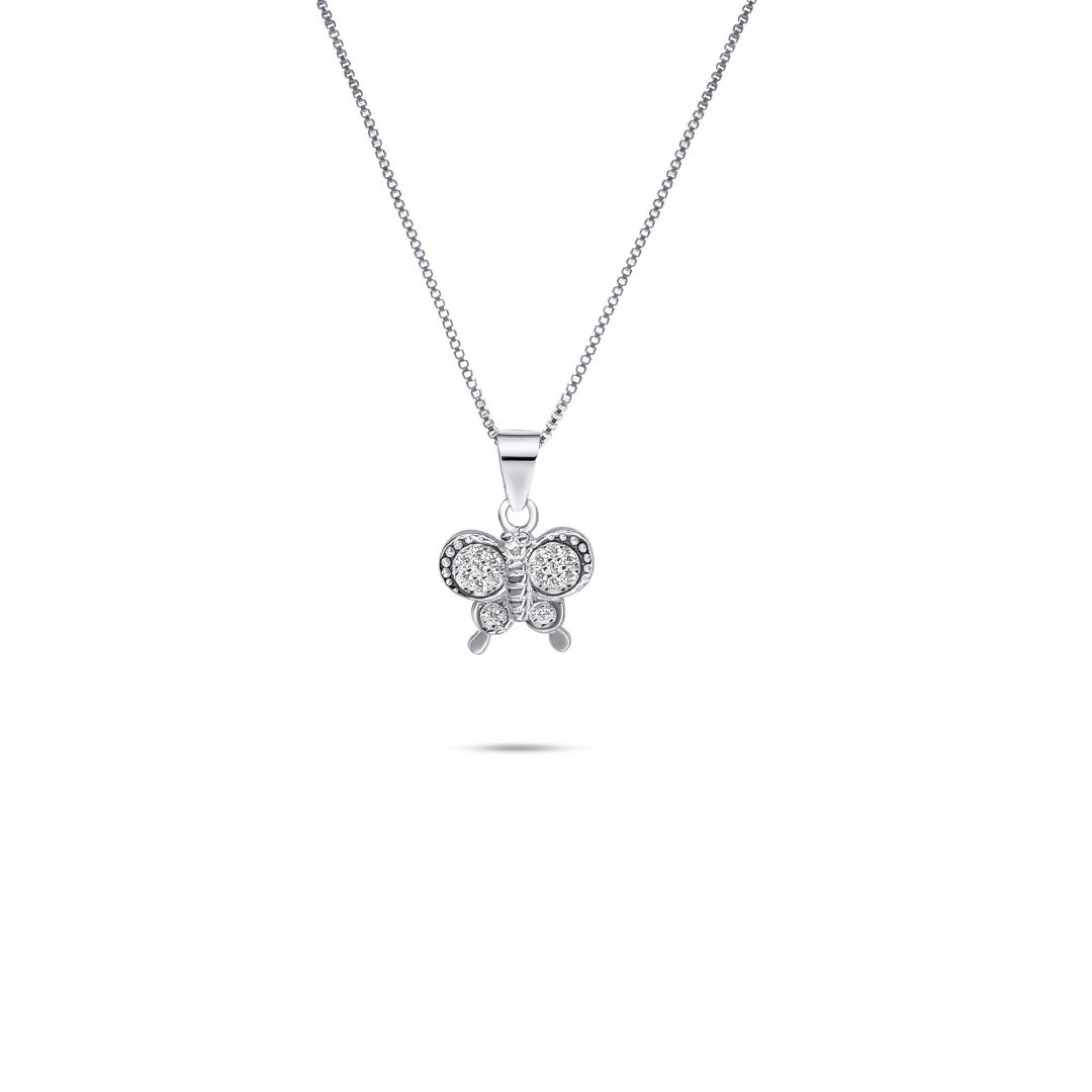 Butterfly necklace with zircon stones