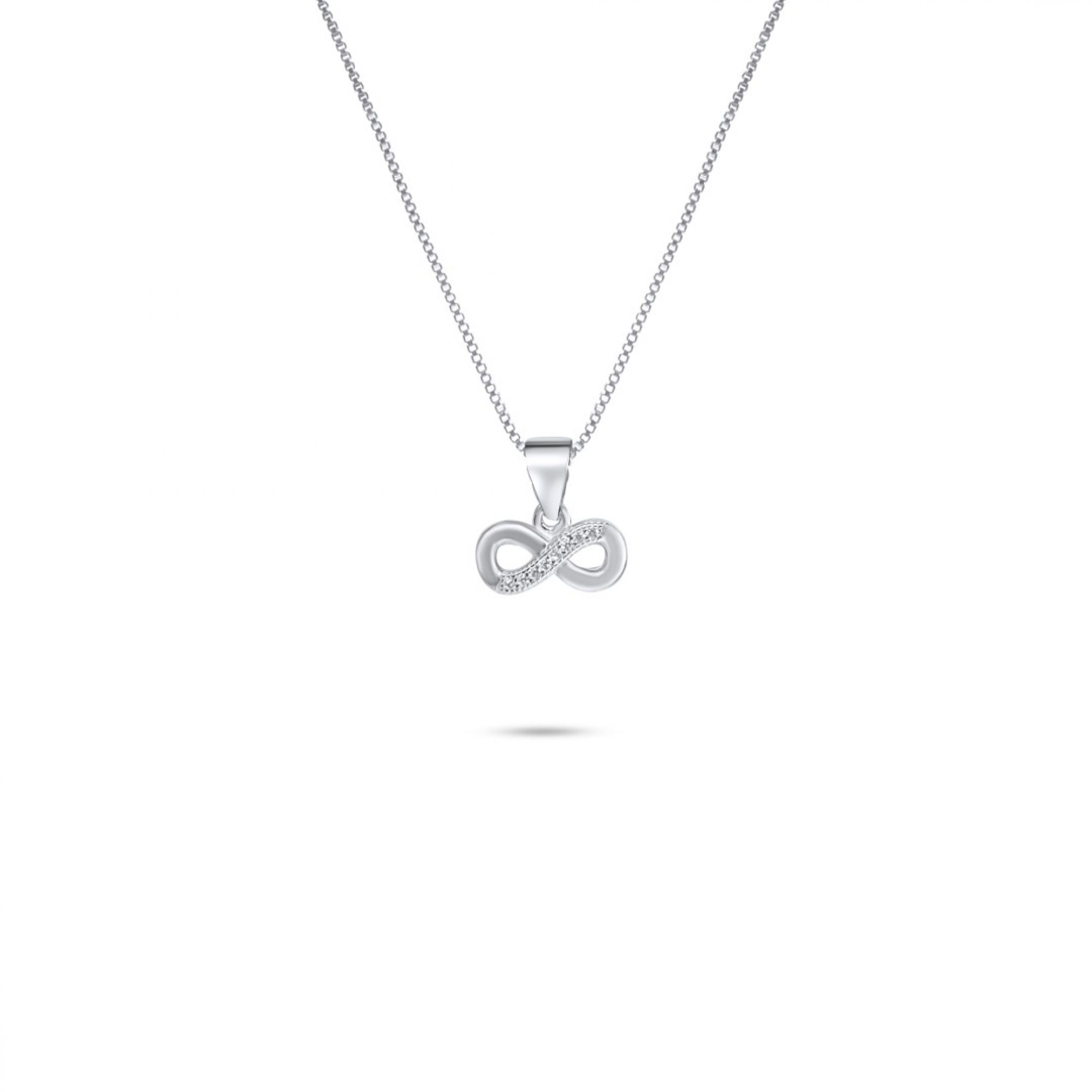 Infinity necklace with zircon stones