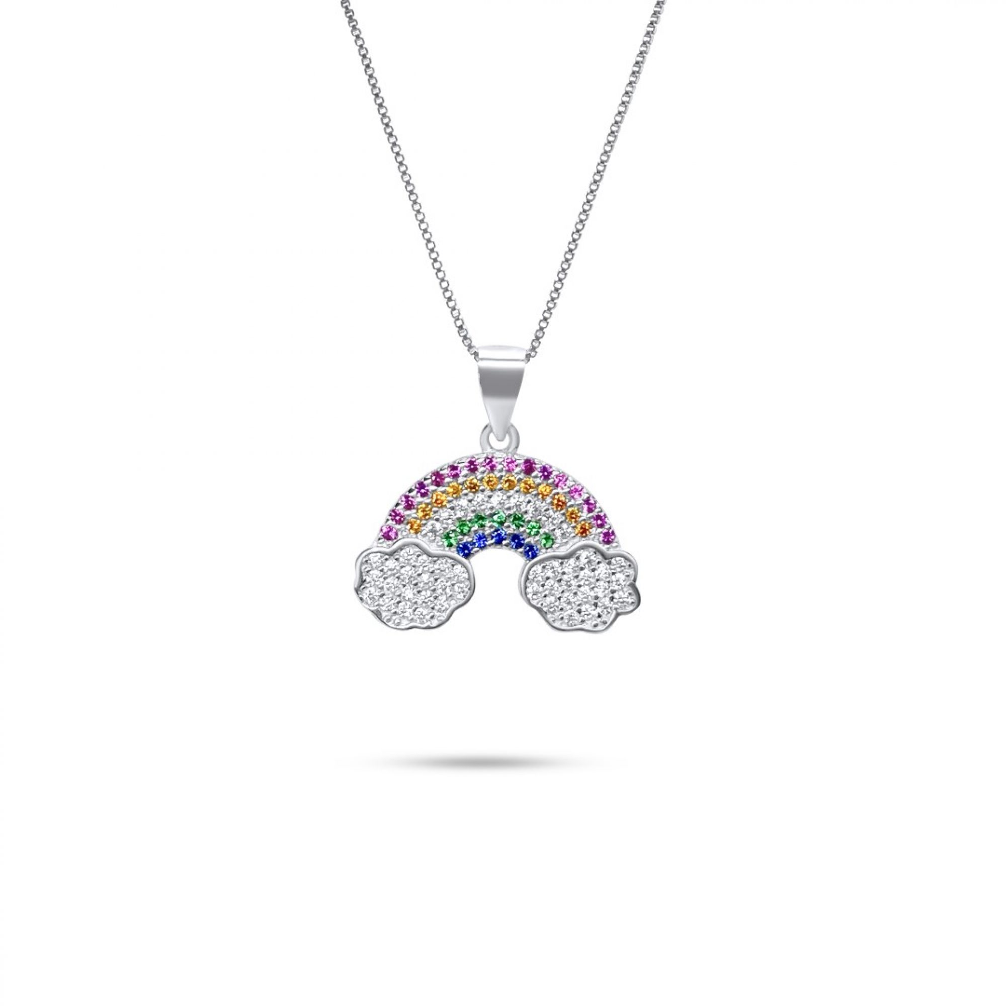 Rainbow necklace with zircon stones