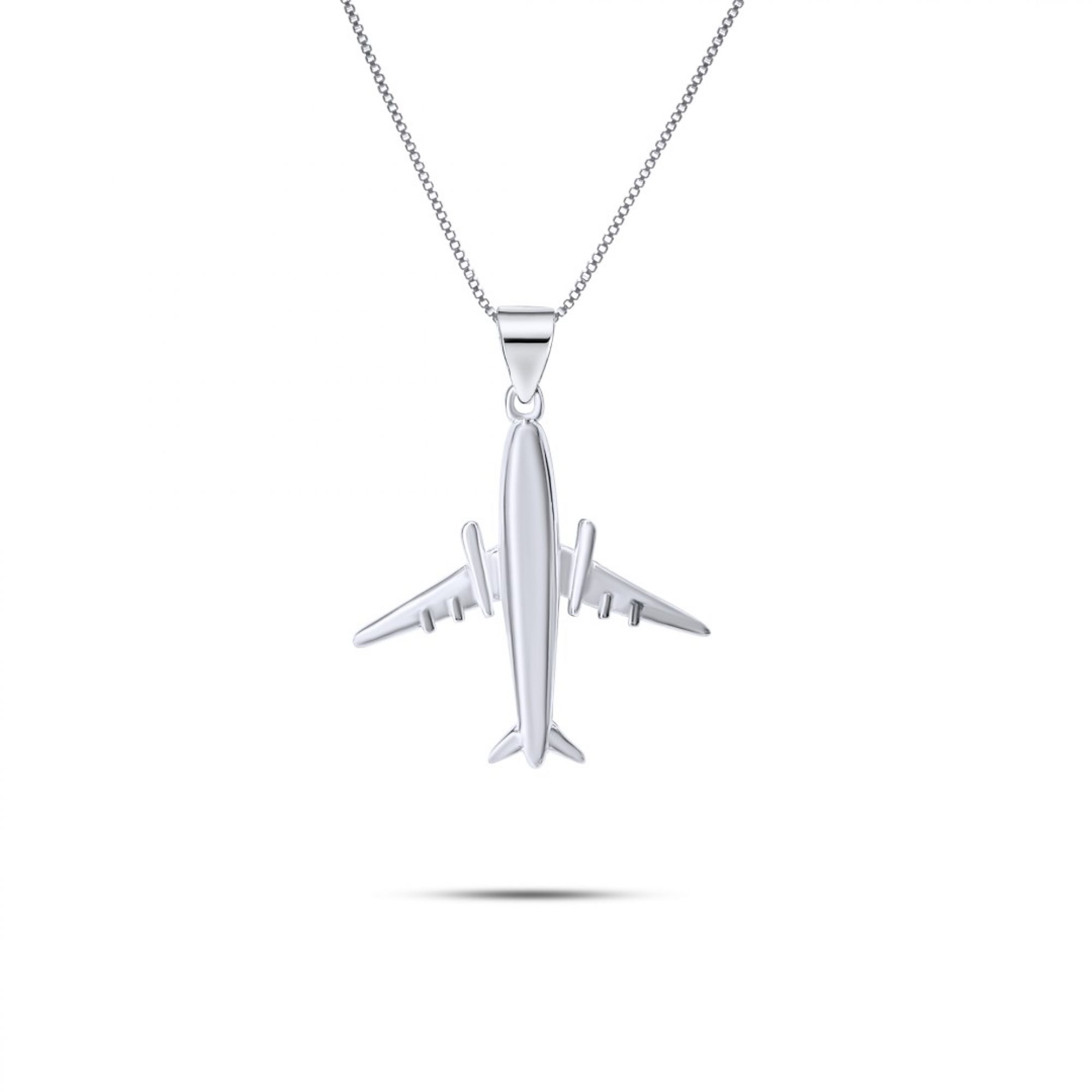 Aeroplane necklace with zircon stones