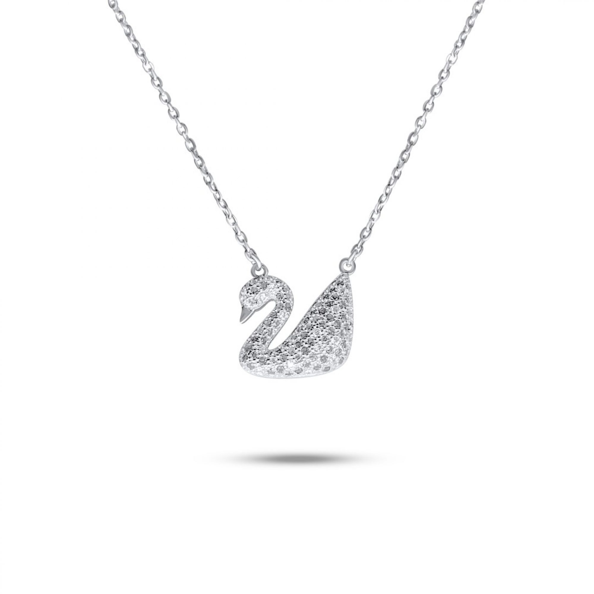 Swan necklace with zircon stones