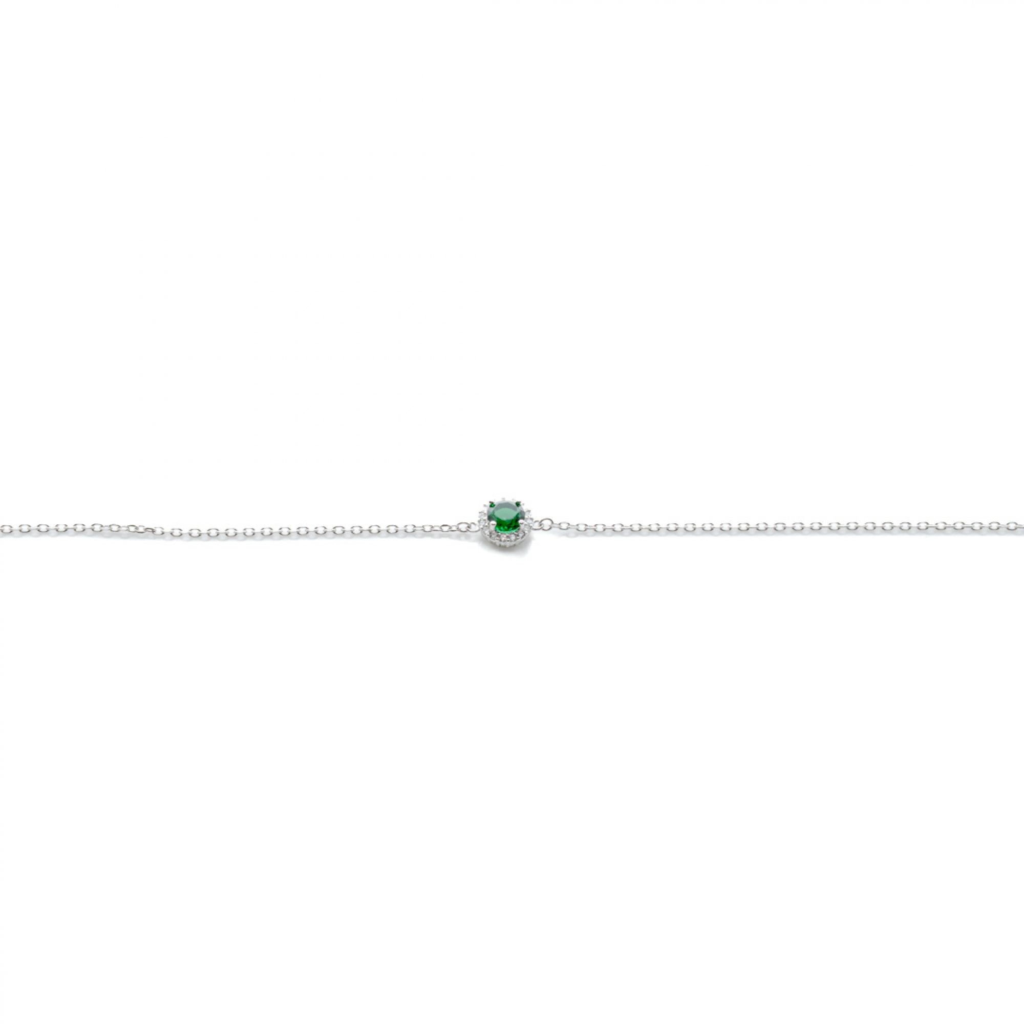 Bracelet with emerald and zircon stones