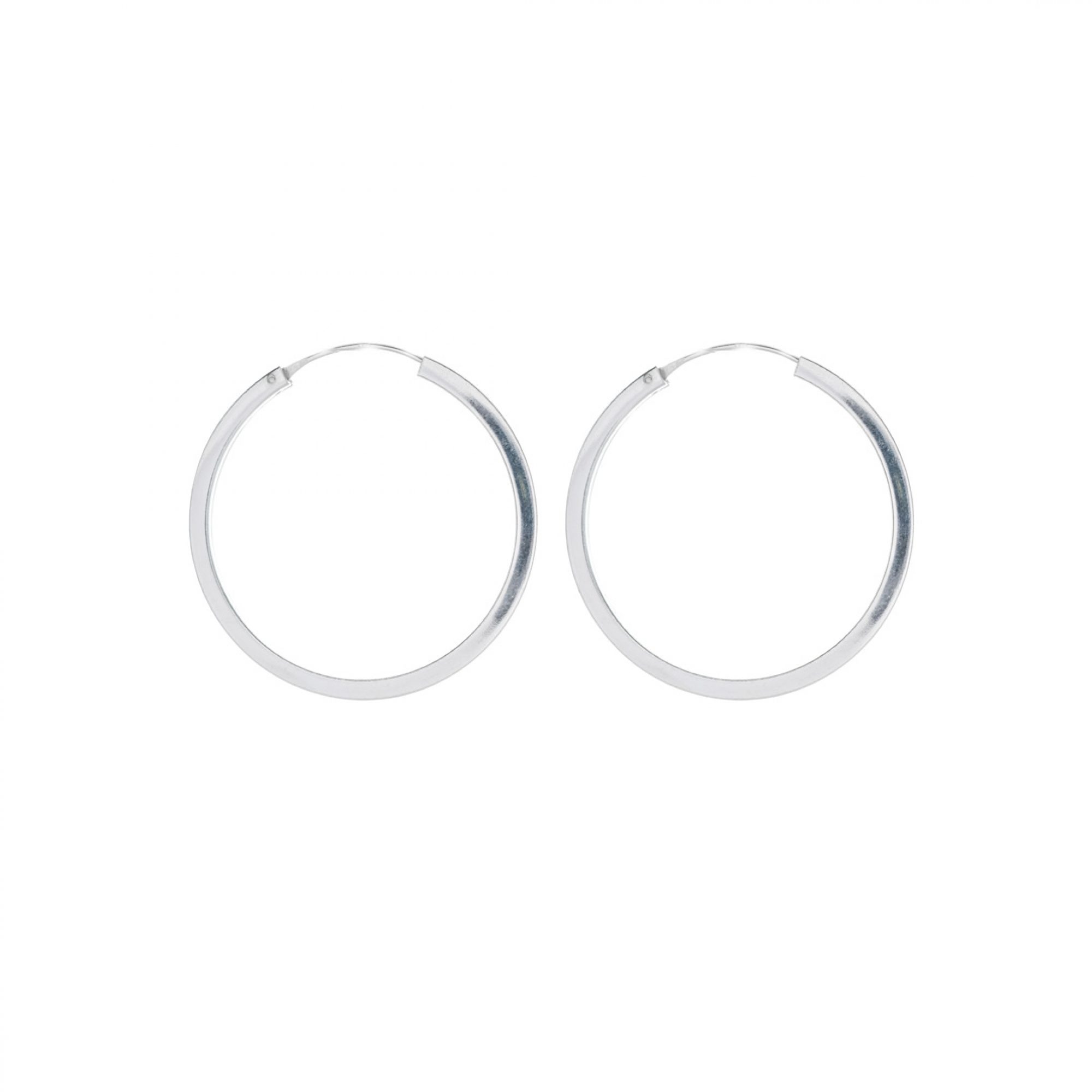 Silver cubic hoops (40mm)