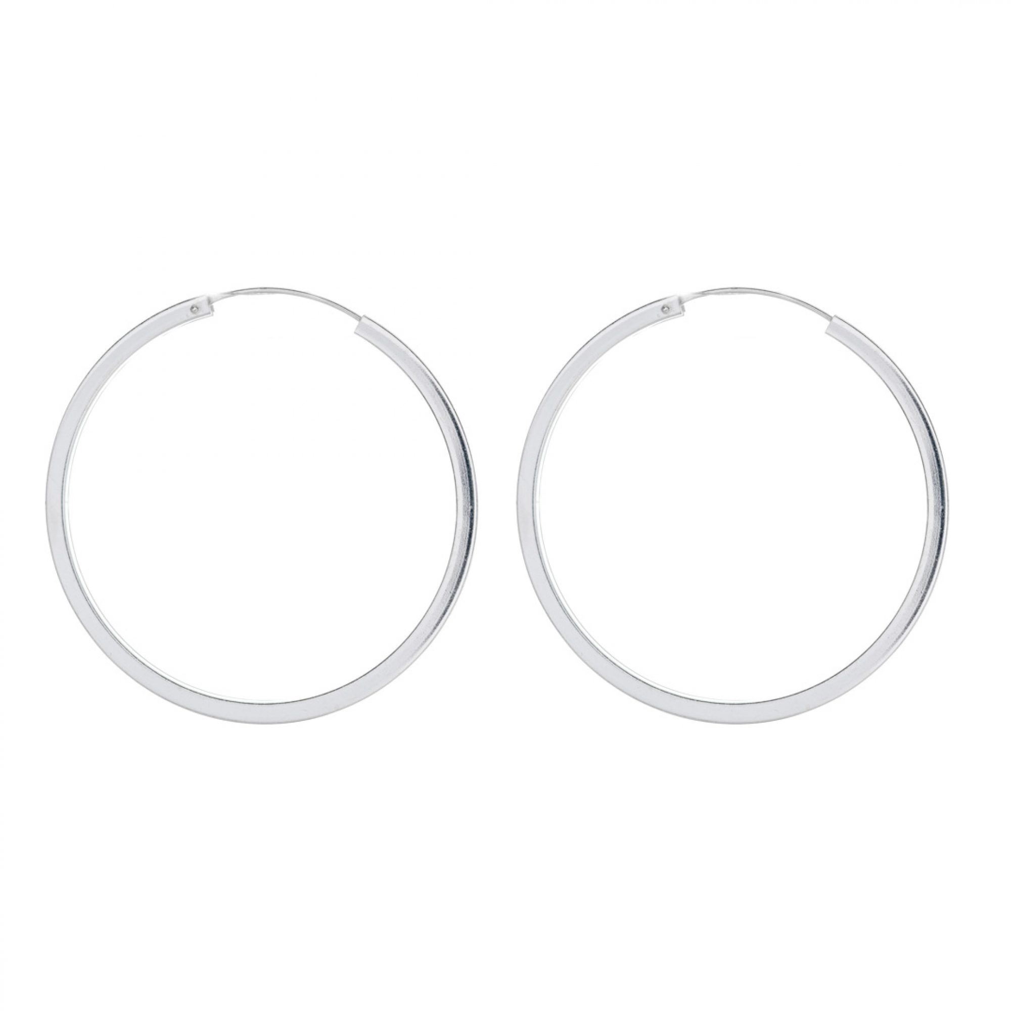 Silver cubic hoops (50mm)