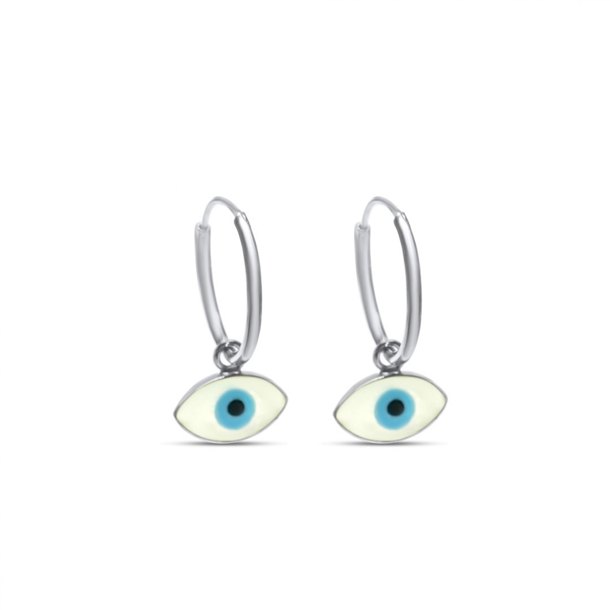 Eye hoops with mother of pearl