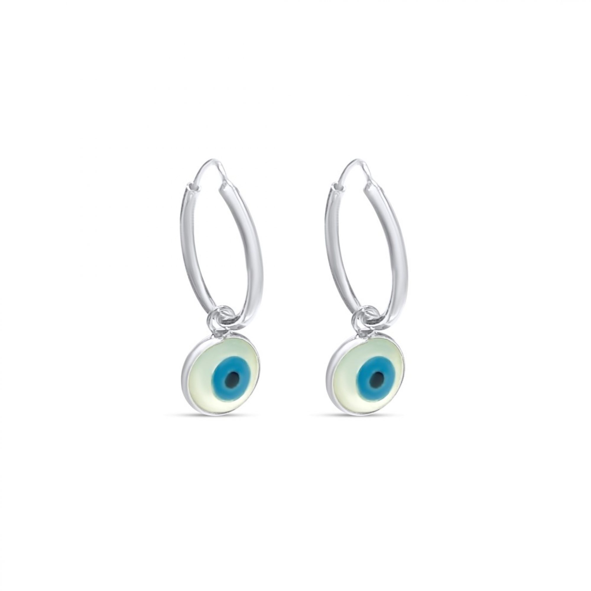 Eye hoops with mother of pearl