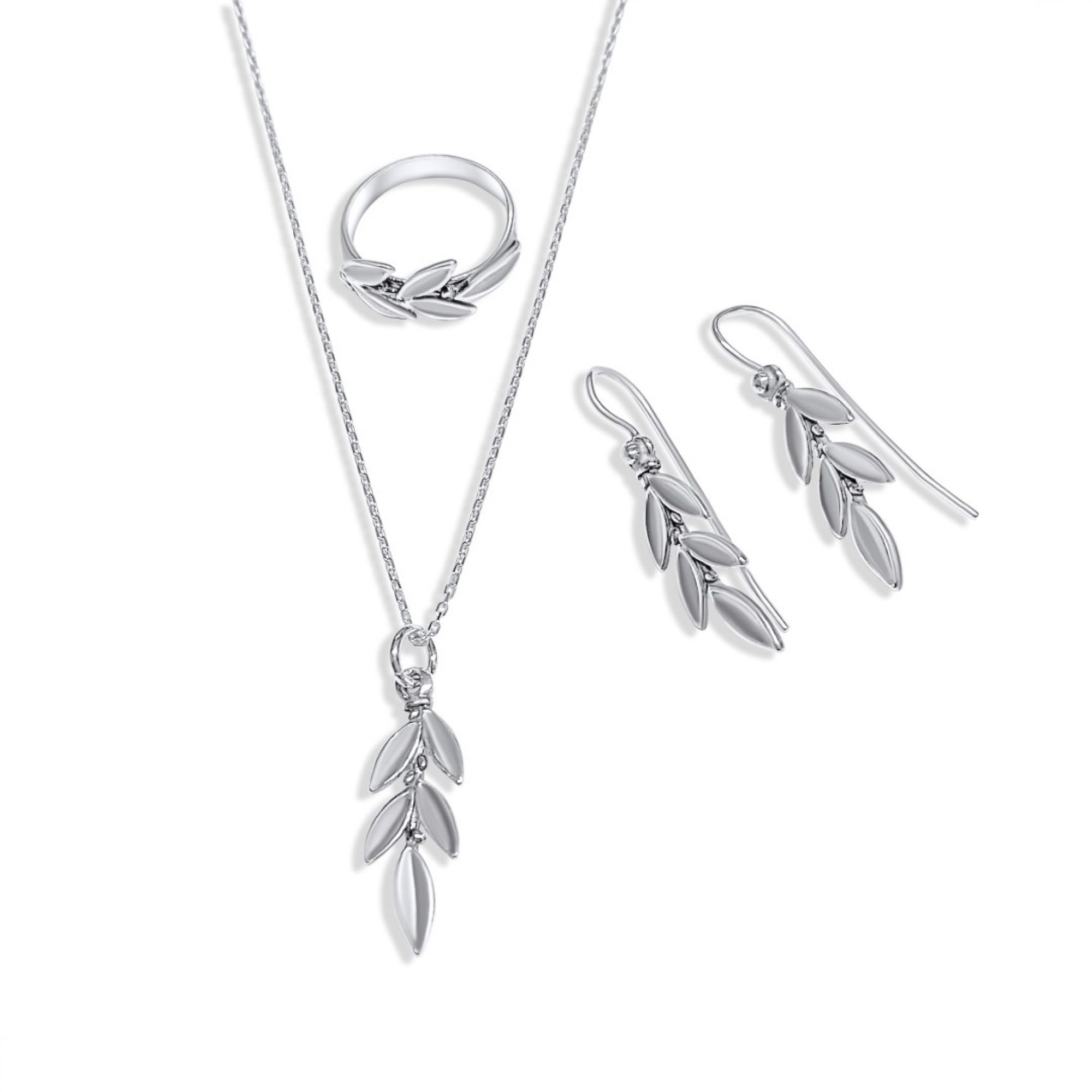 Oxidised olive branch set