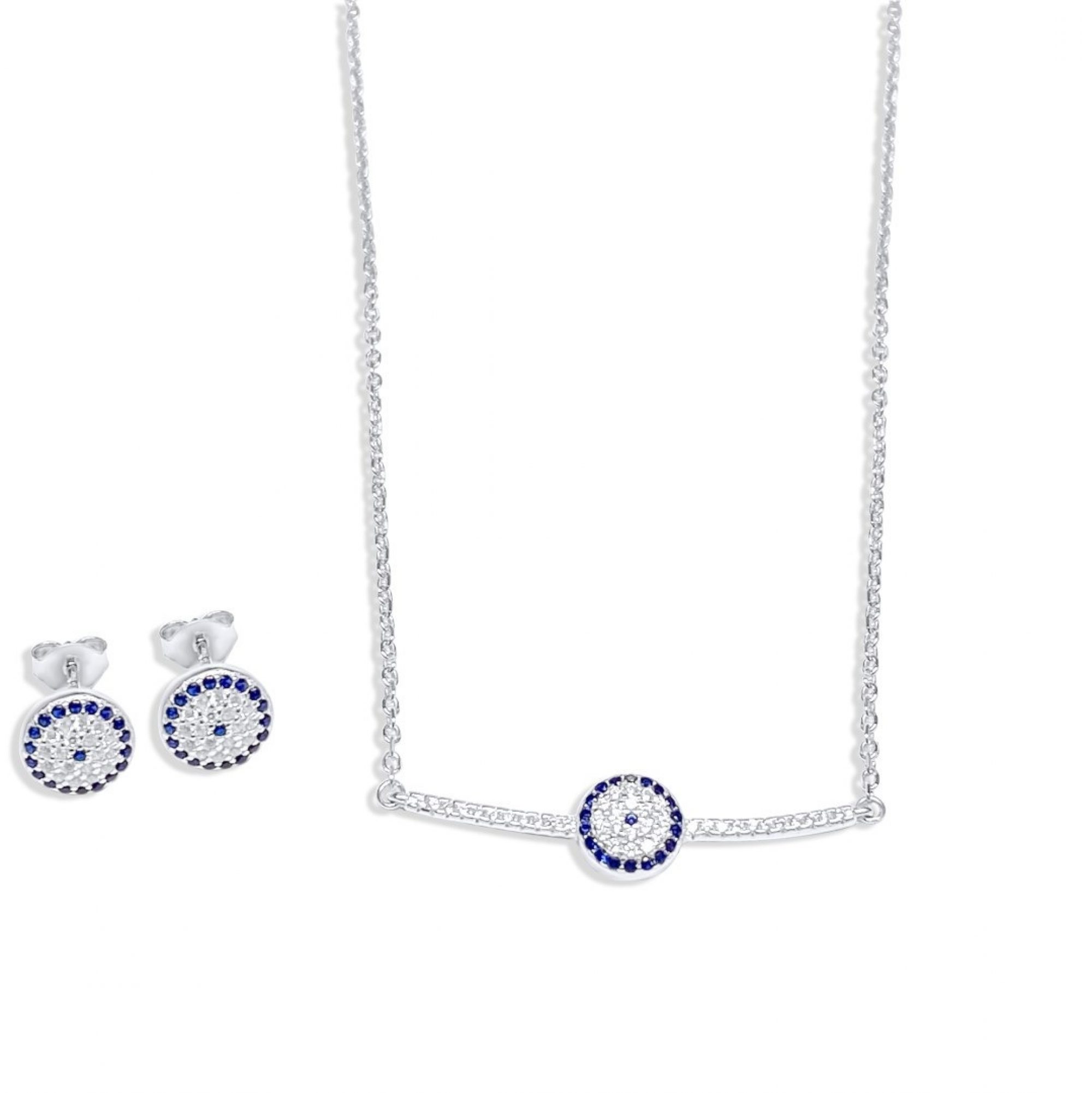 Evil eye set with zircon stones