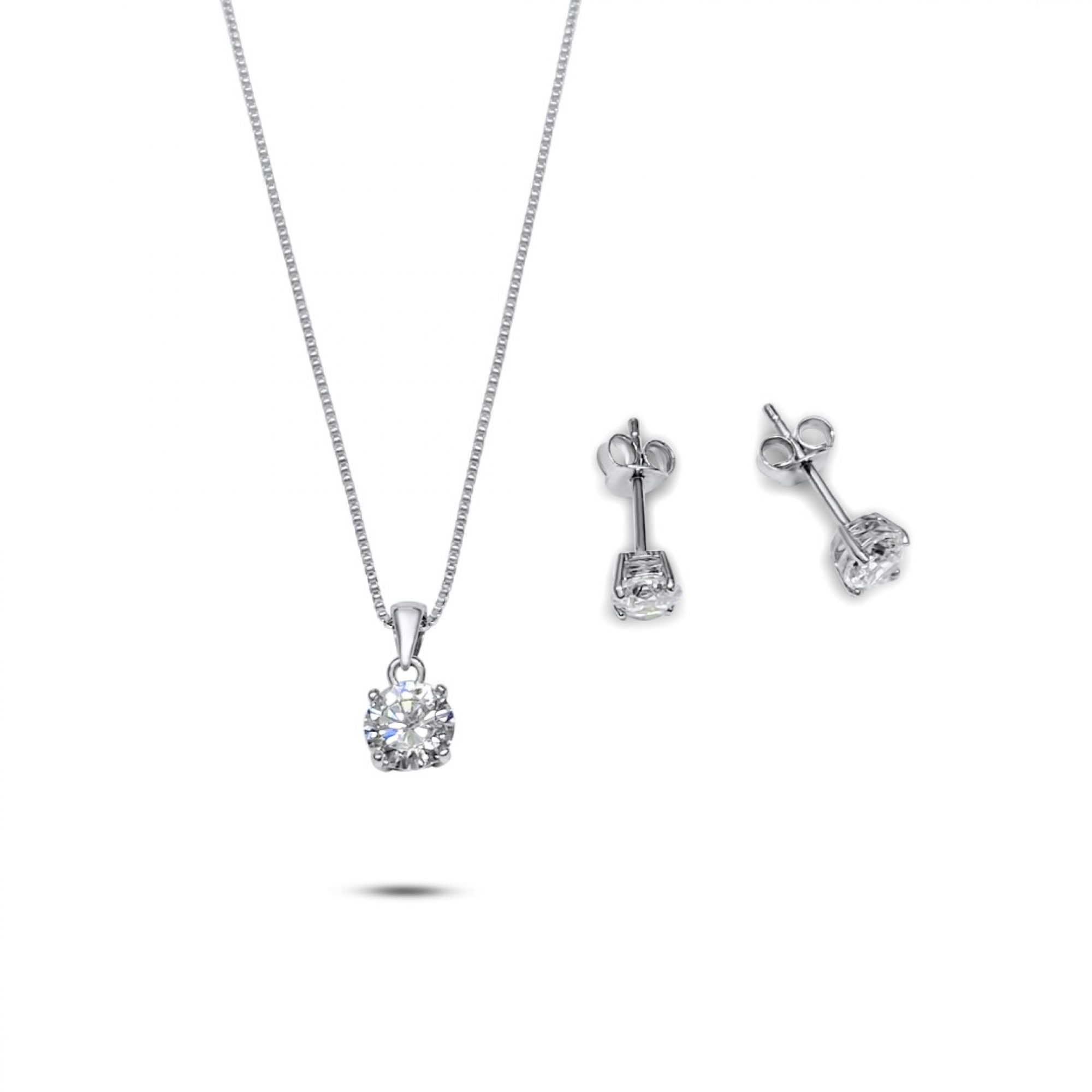 Set with zircon stones