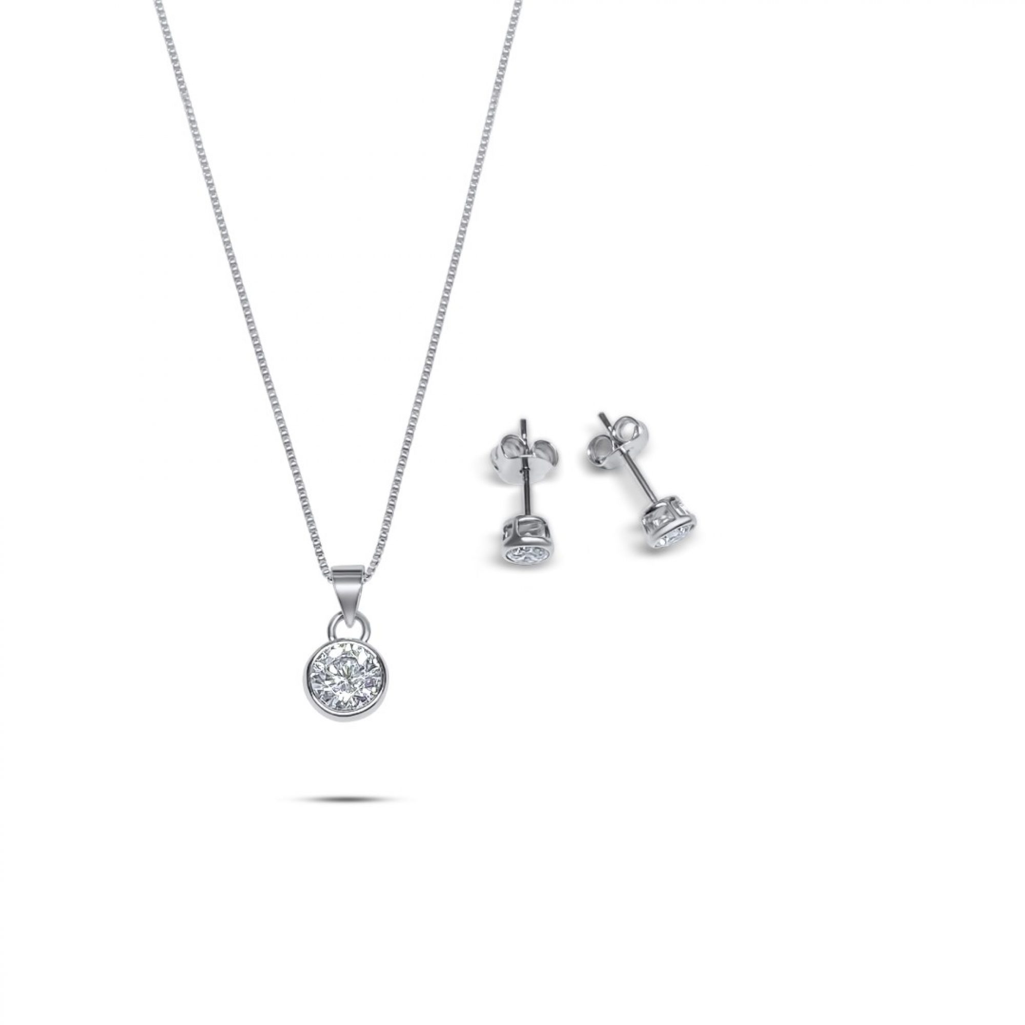 Set with zircon stones