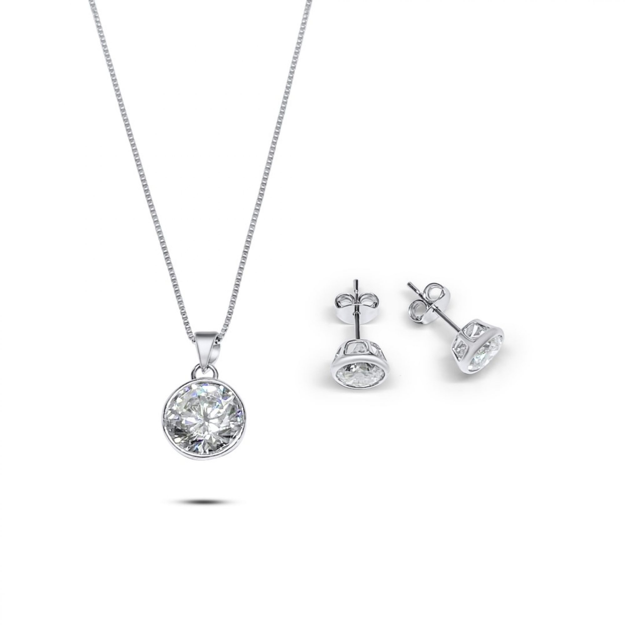 Set with zircon stones