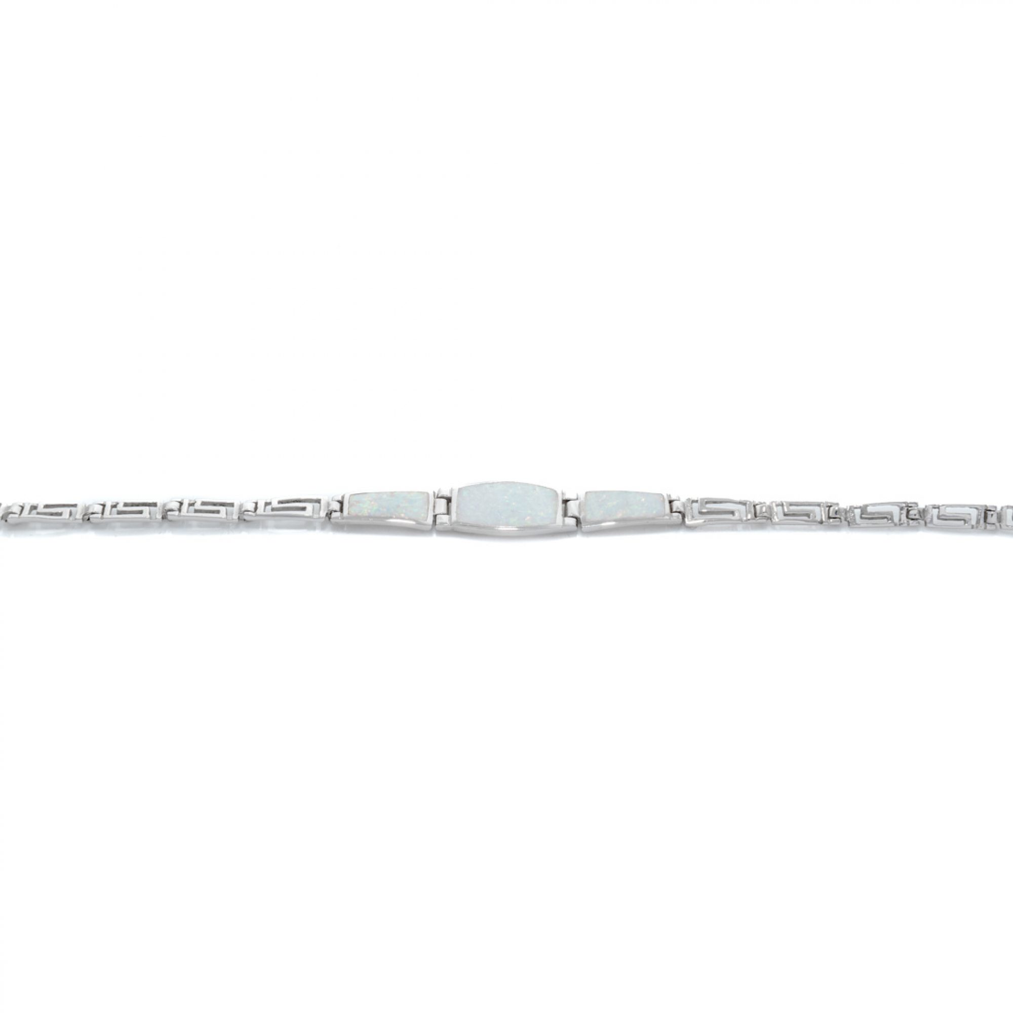 Bracelet with white opal and meander