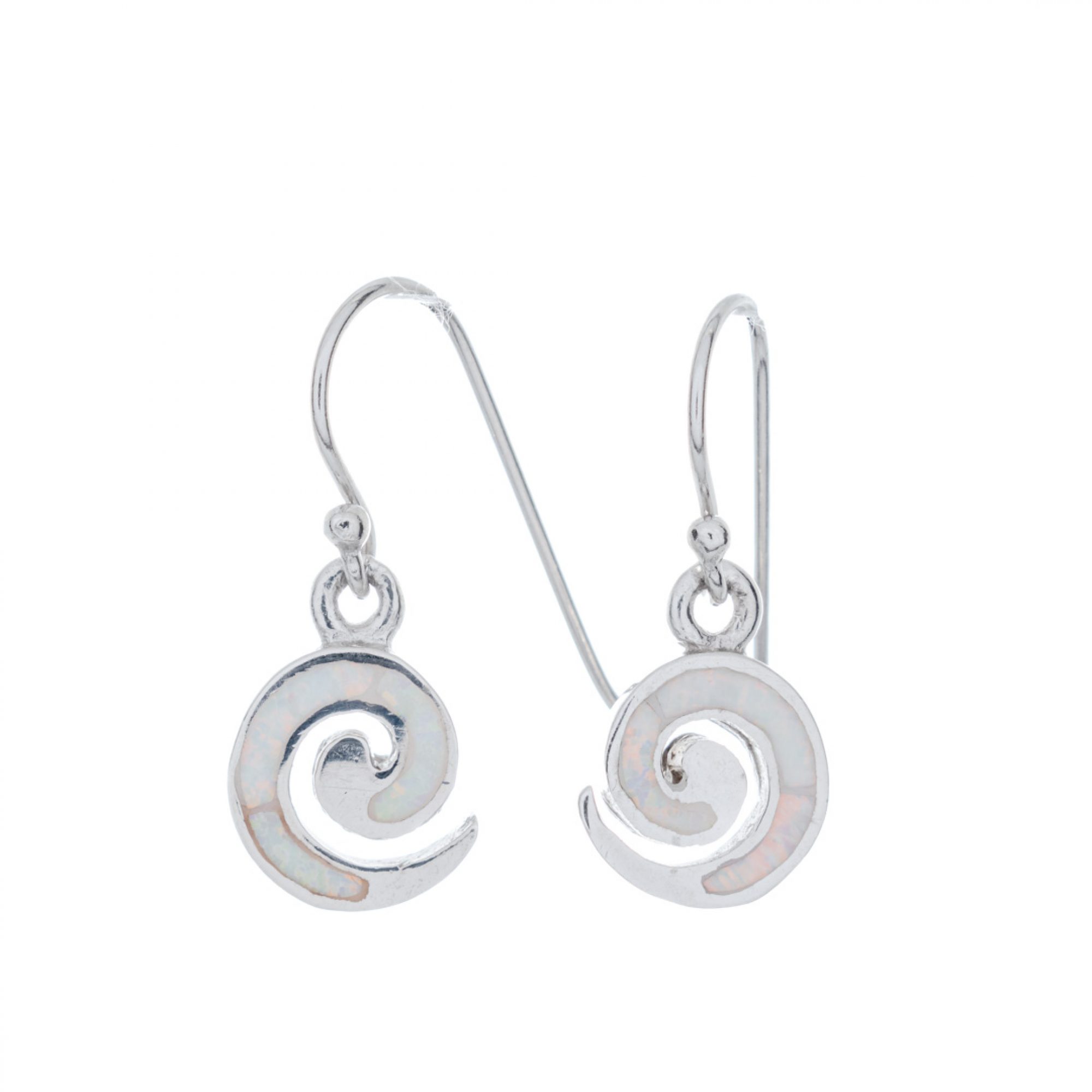 Dangle earrings with white opal