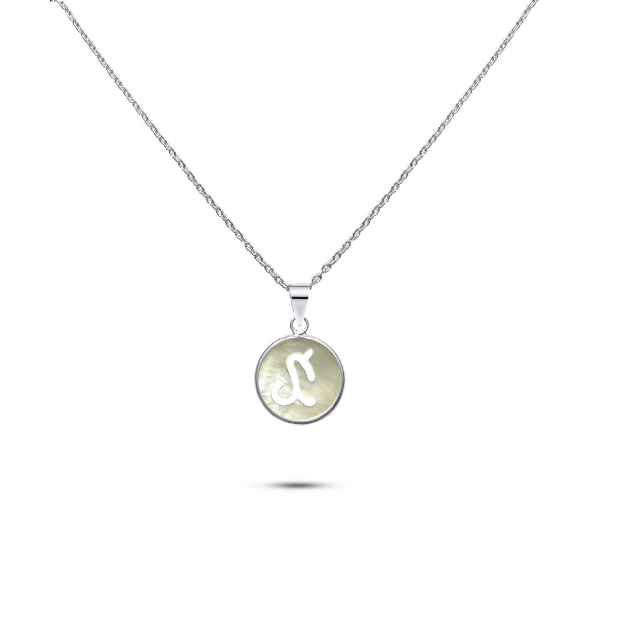 Capricorn sign necklace with mother of pearl
