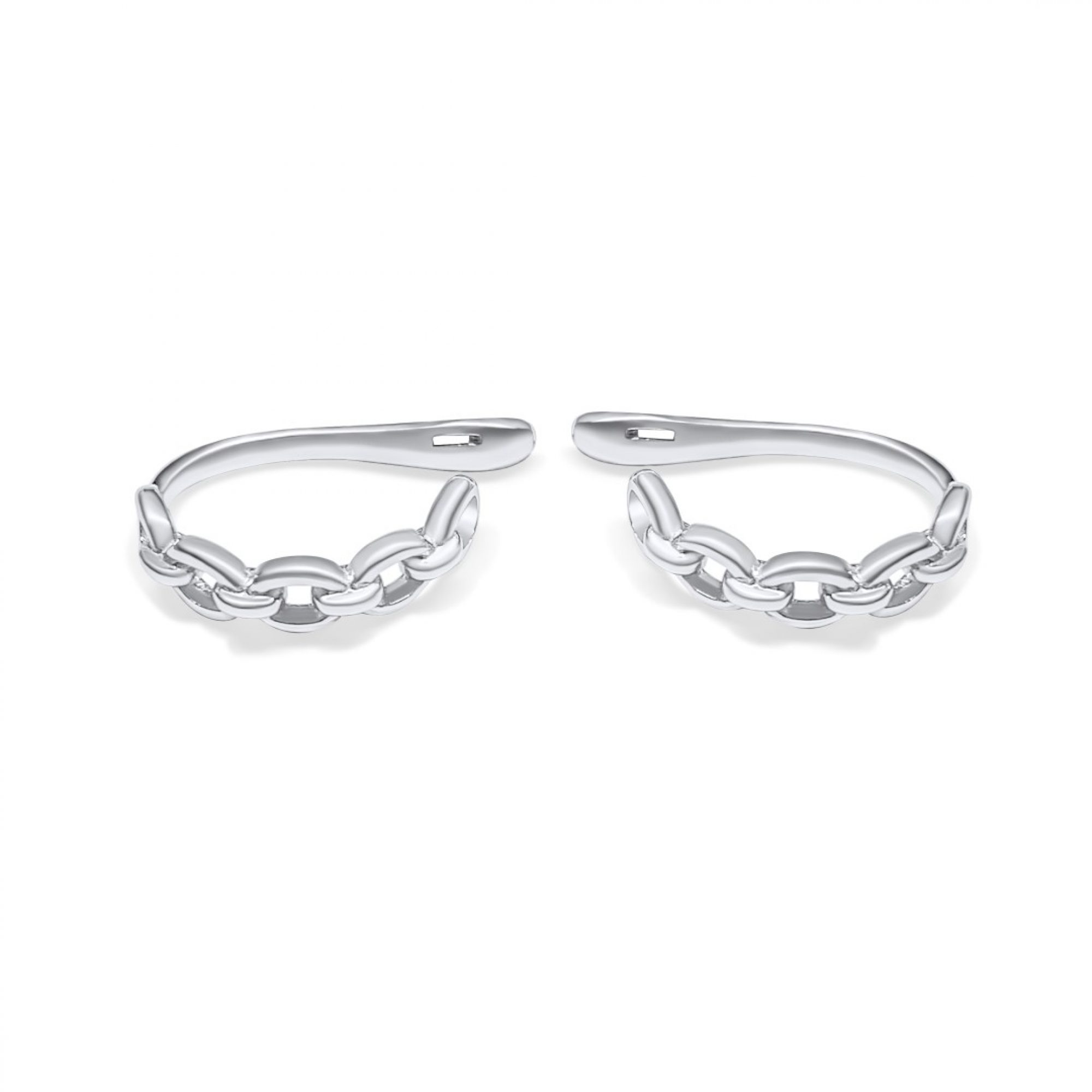 Silver chain ear cuffs 