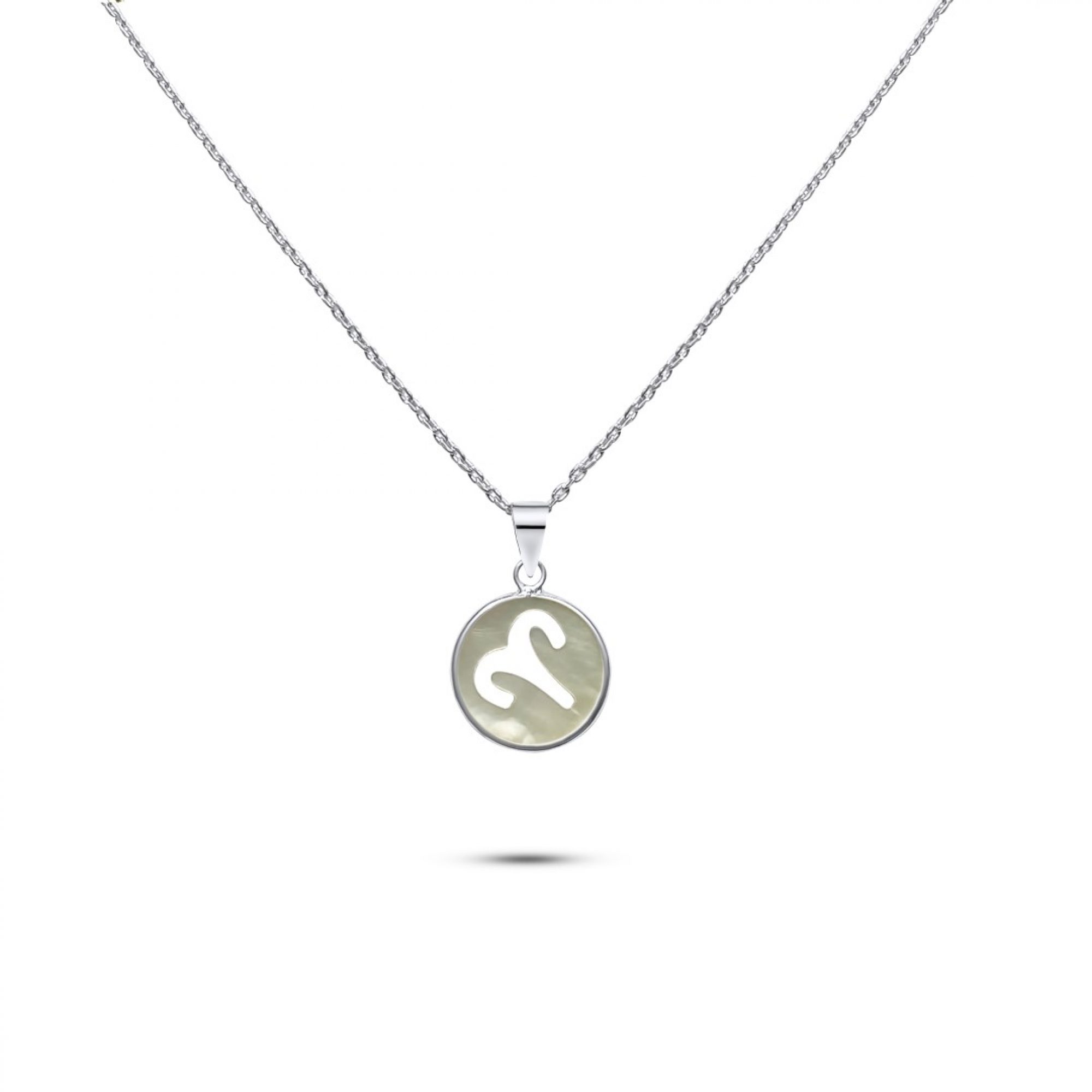 Aries sign necklace with mother of pearl