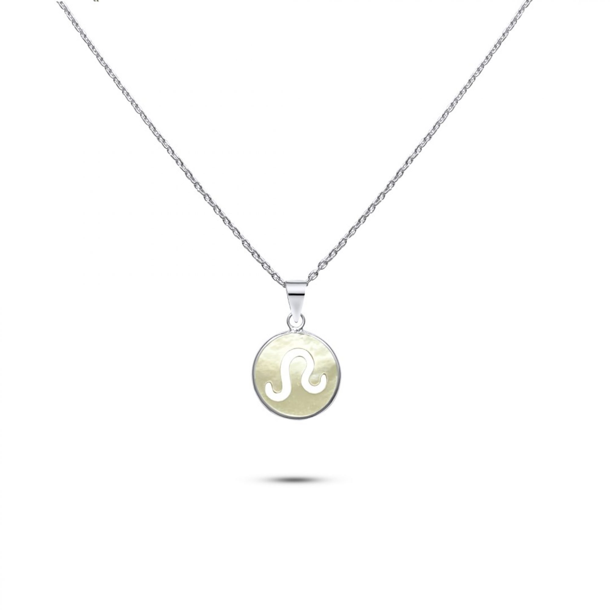 Leo sign necklace with mother of pearl