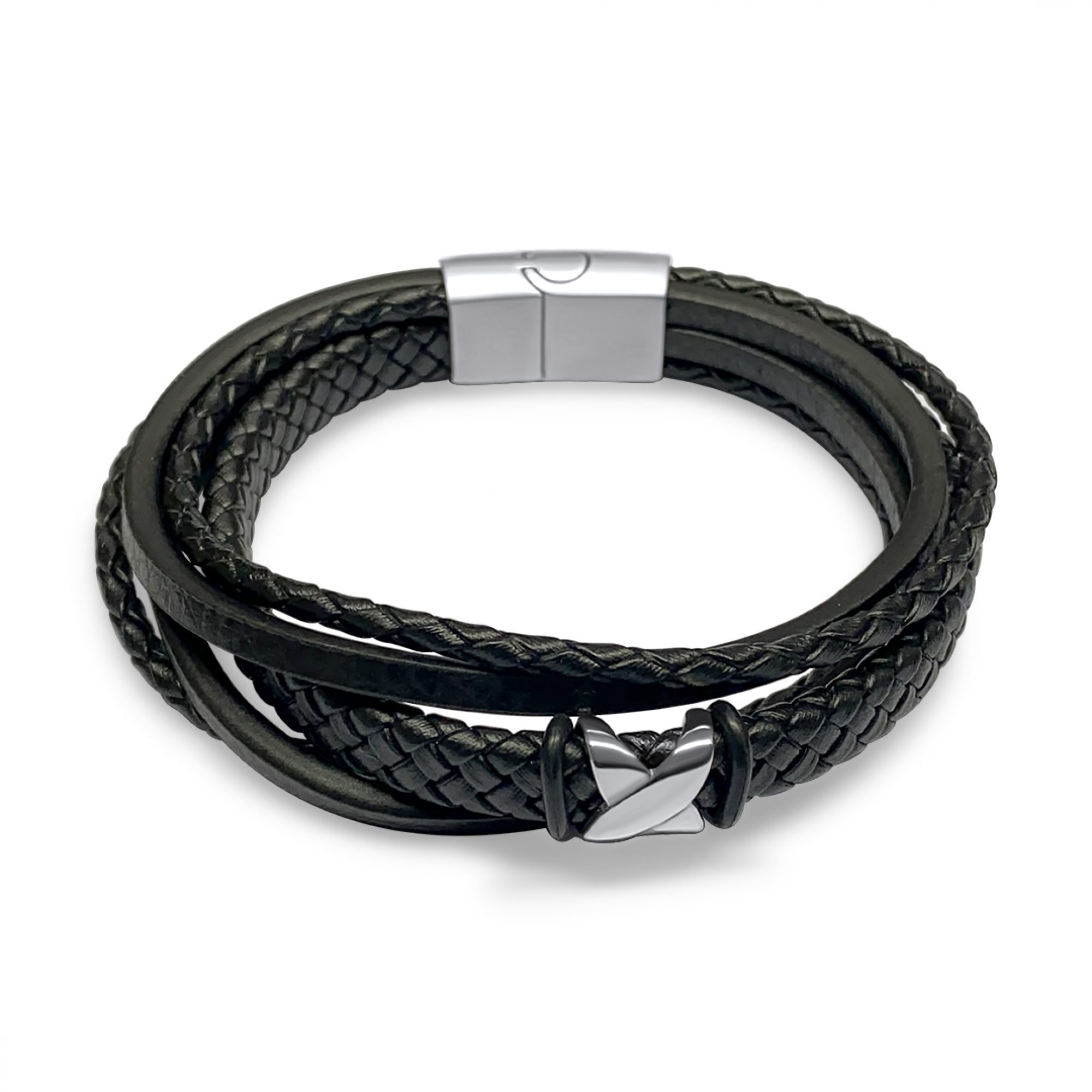 Leather-Steel bracelet