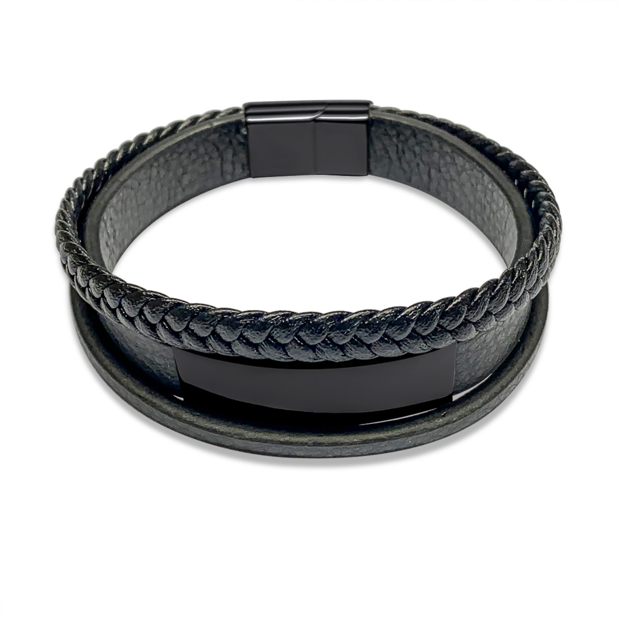 Leather-Steel bracelet