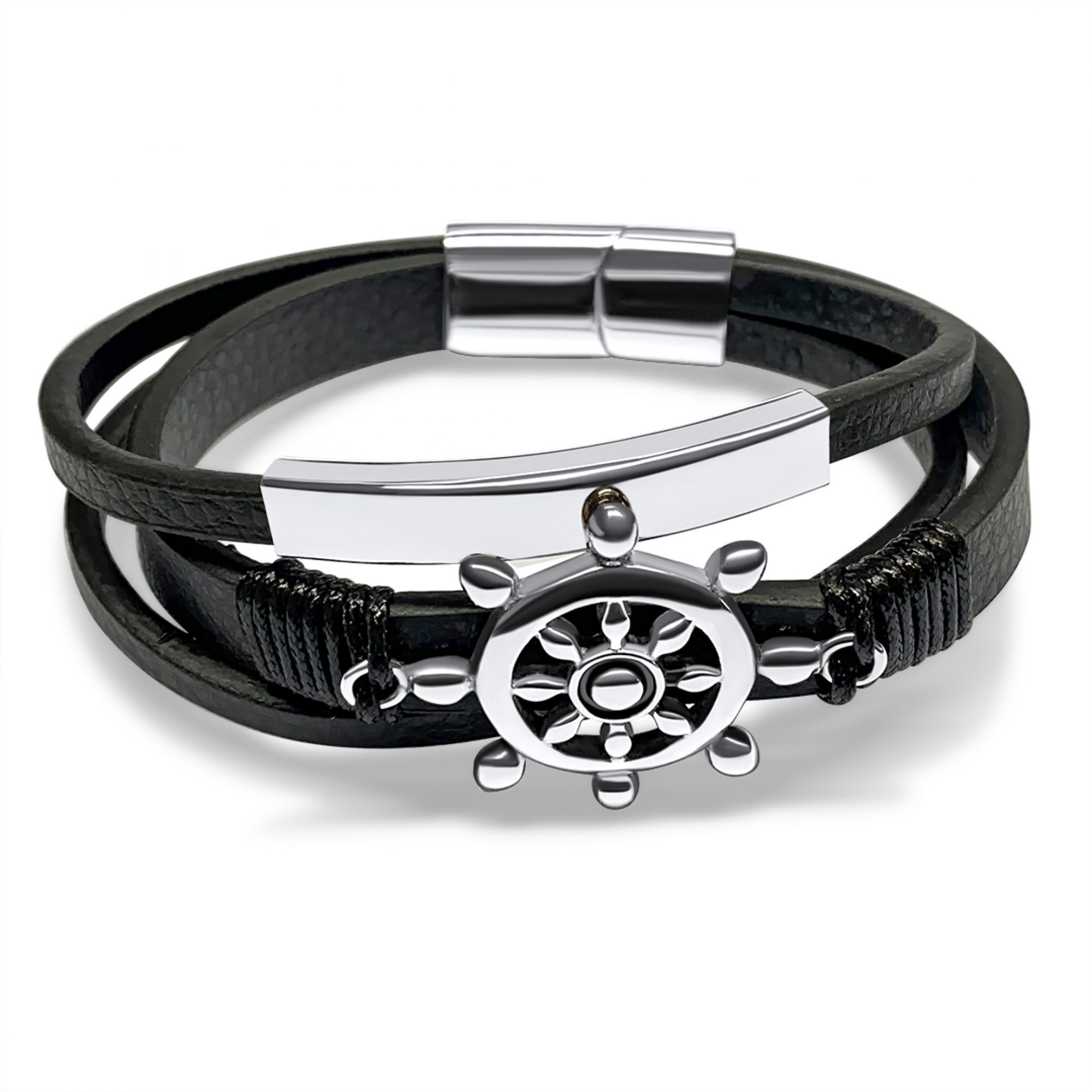 Leather-Steel bracelet
