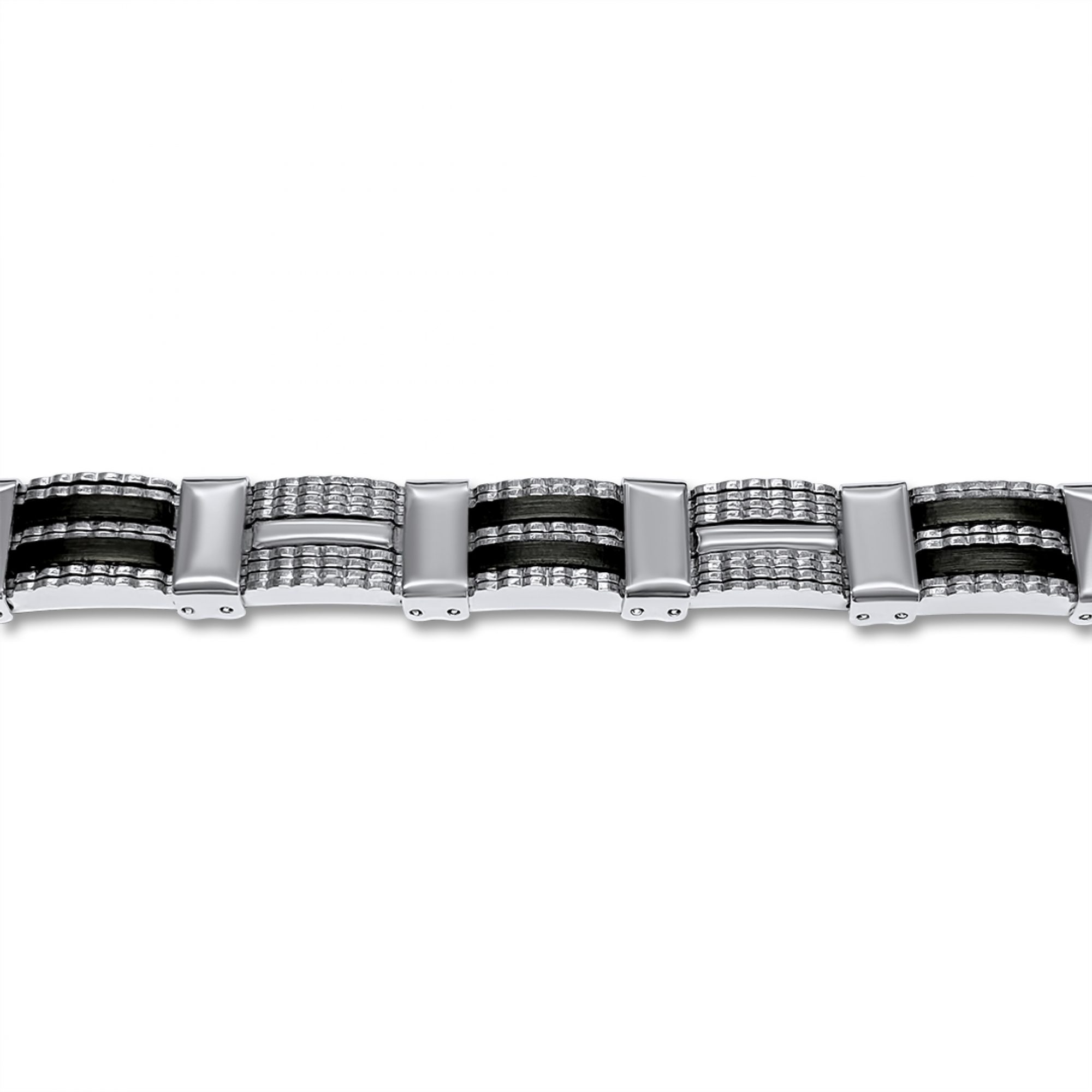 Steel bracelet with rubber