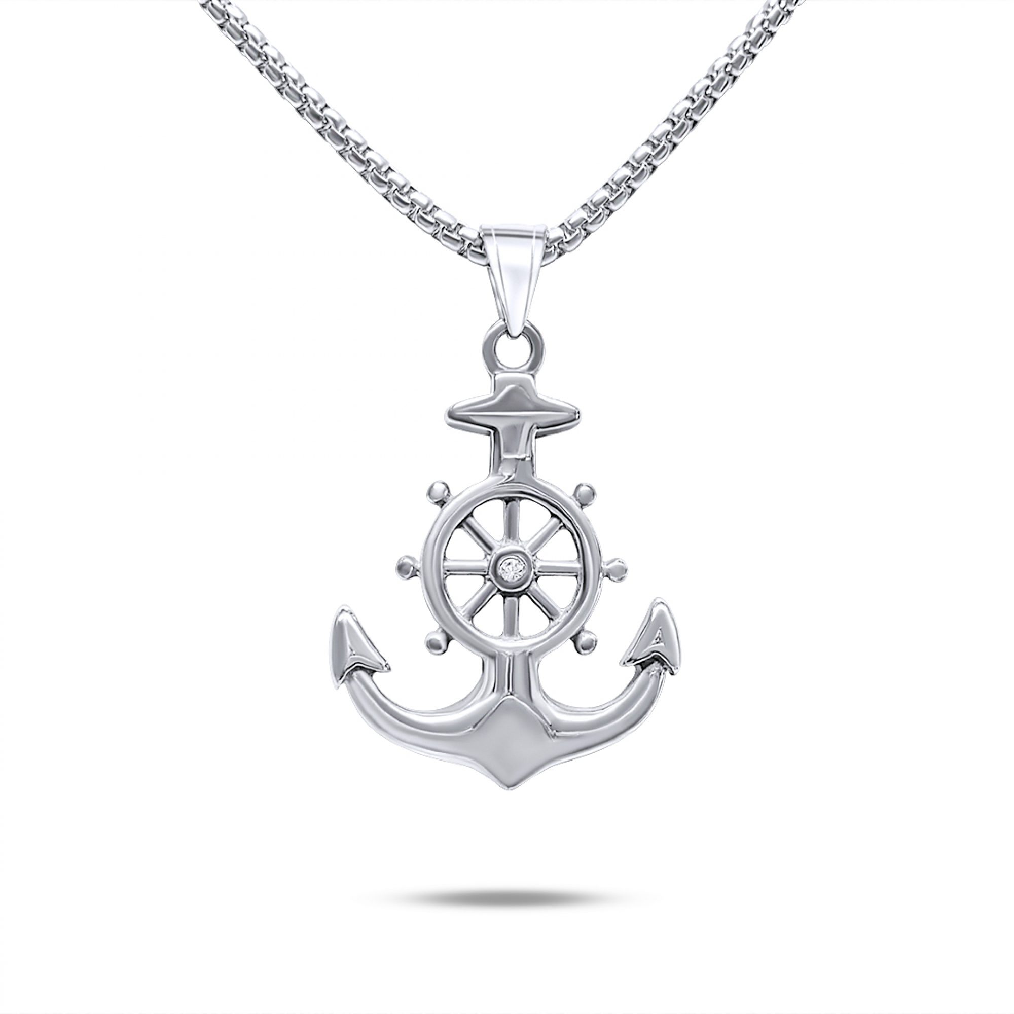 Steel anchor necklace