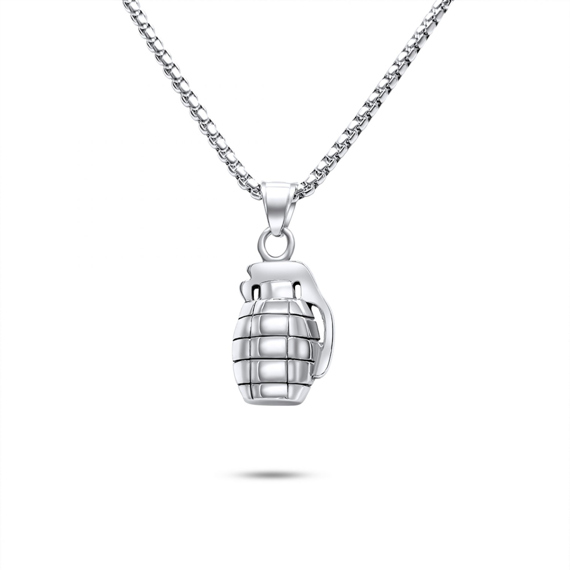 Steel grenade necklace