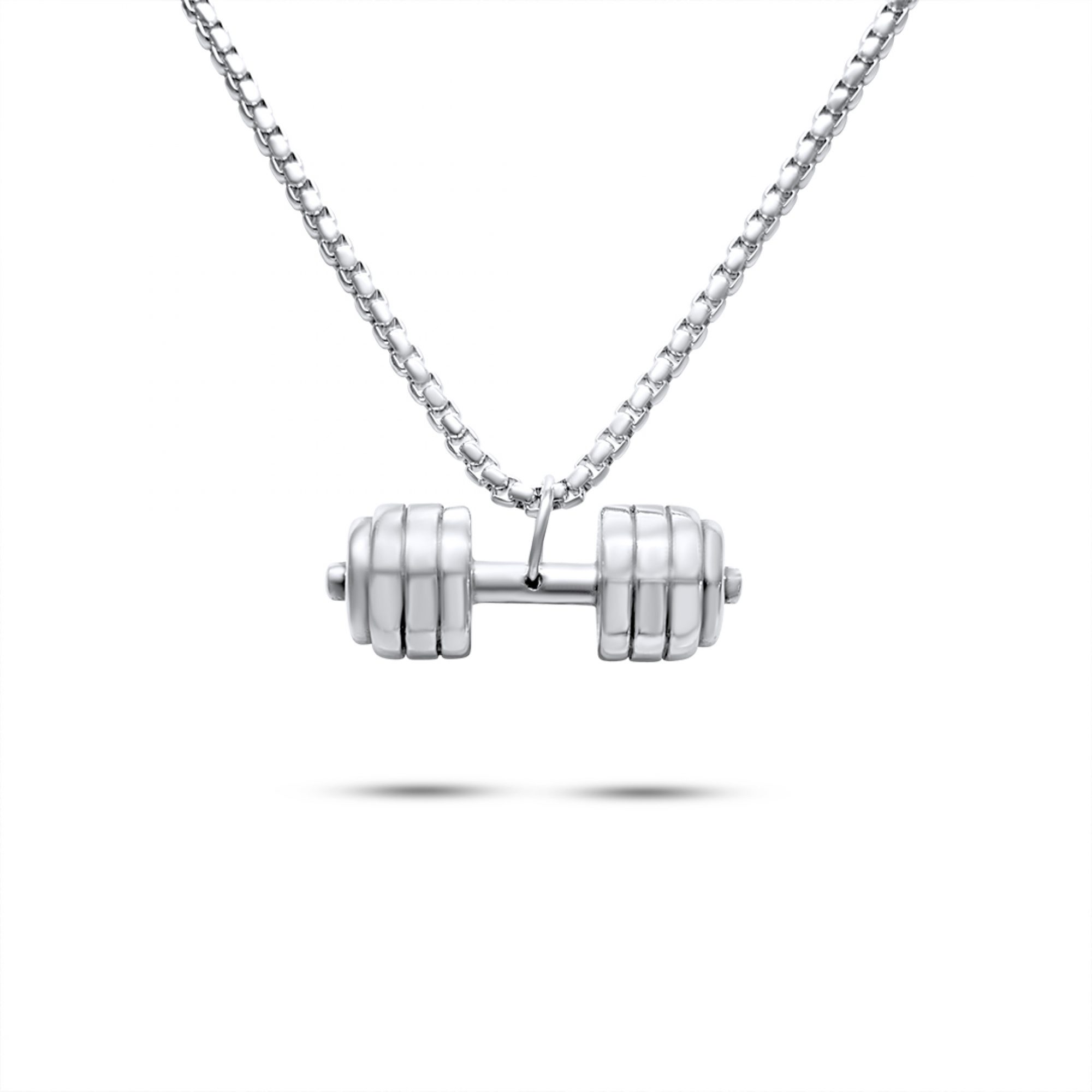 Steel weight bar necklace