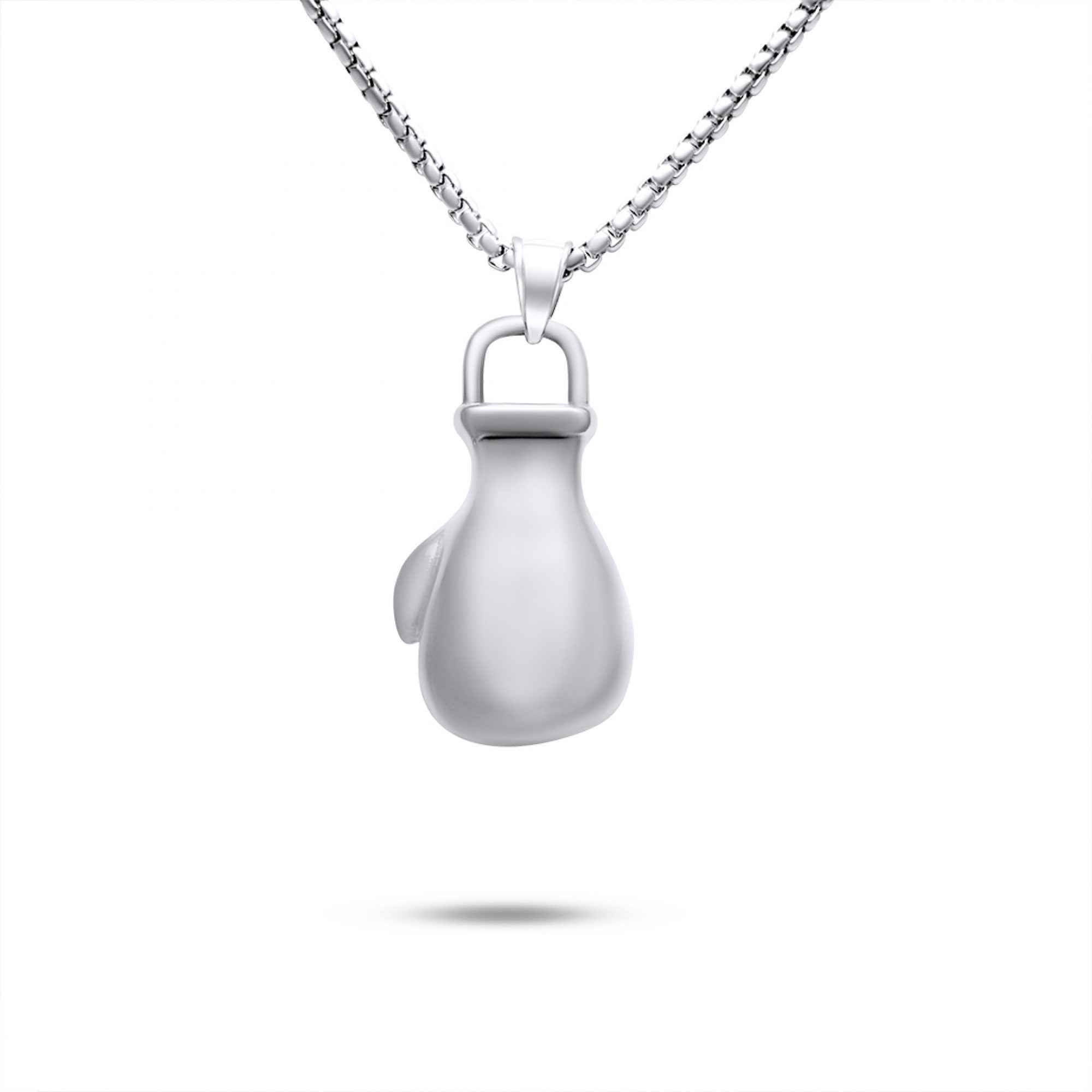 Steel boxing glove necklace