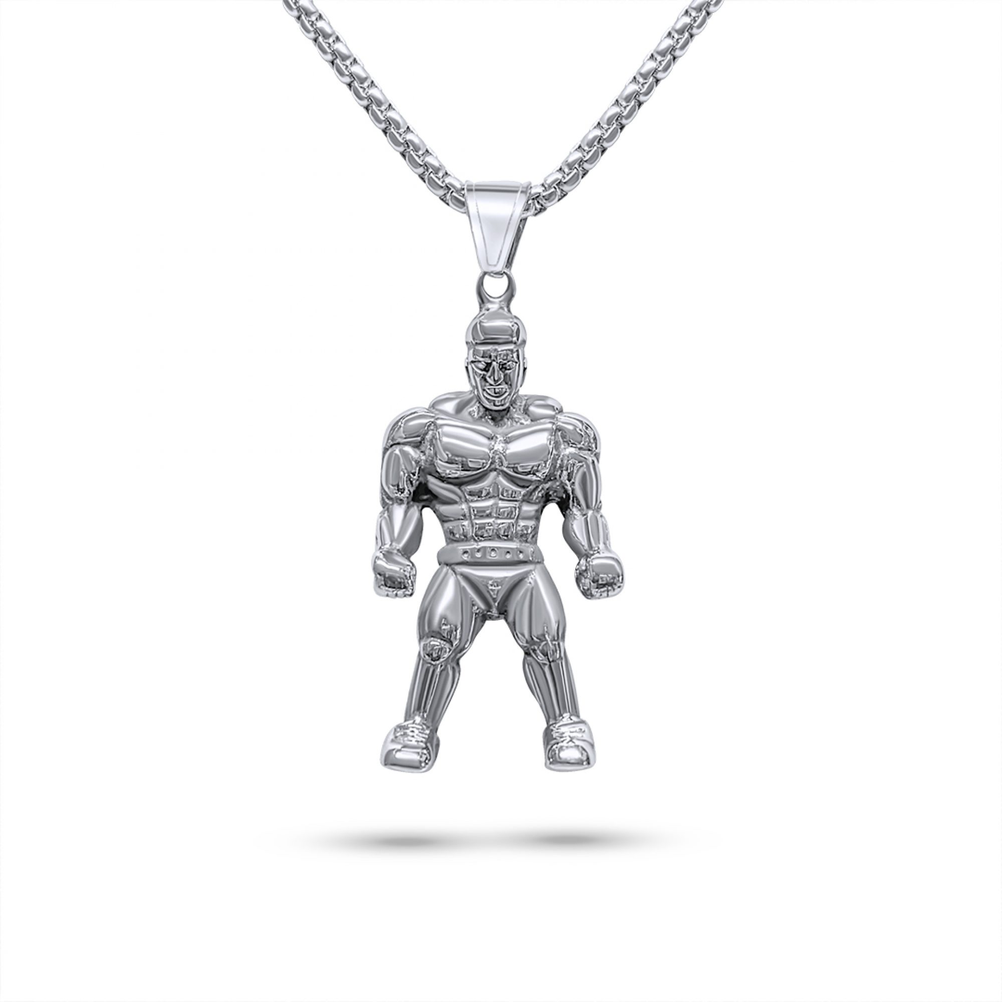 Steel bodybuilder necklace