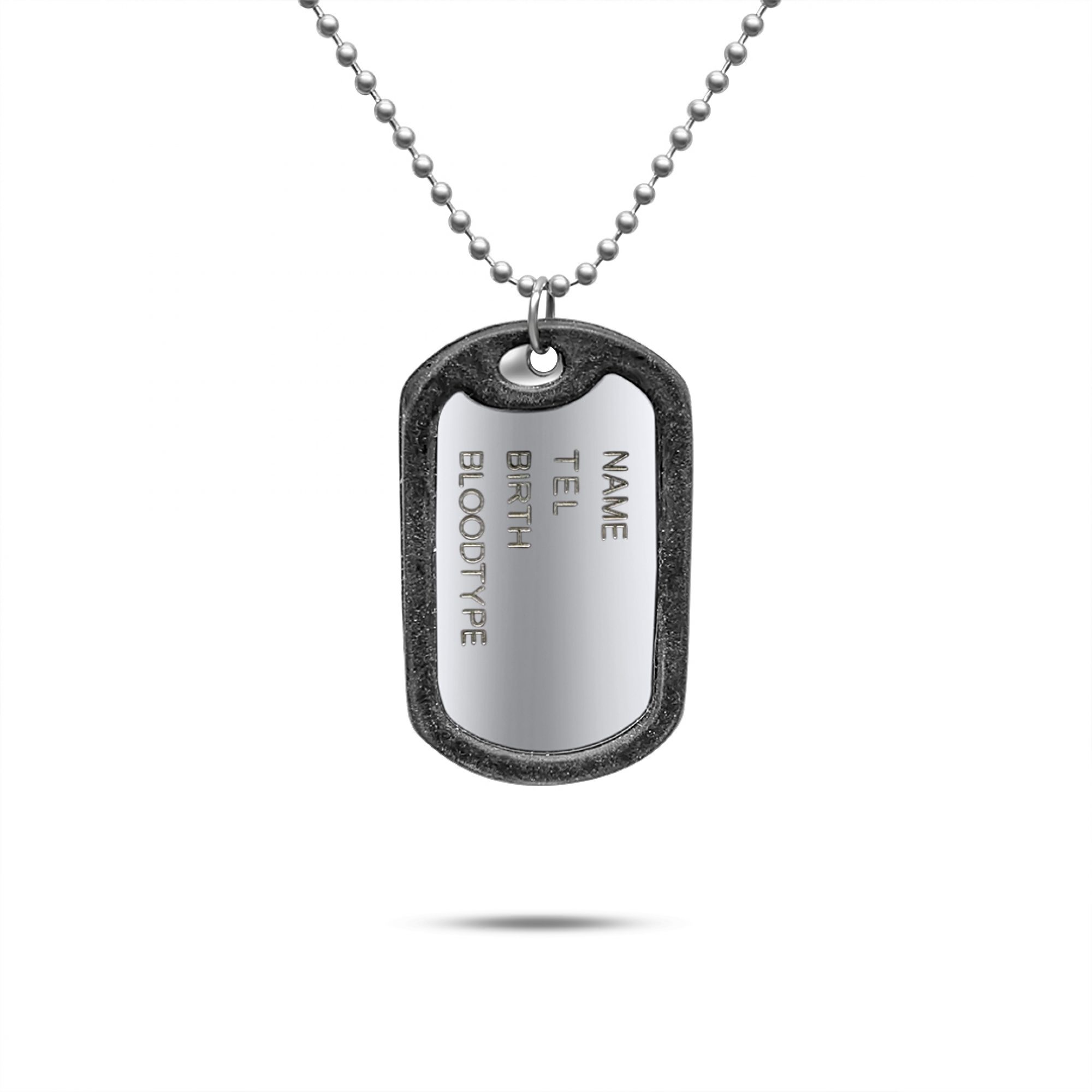 Steel identification tag necklace