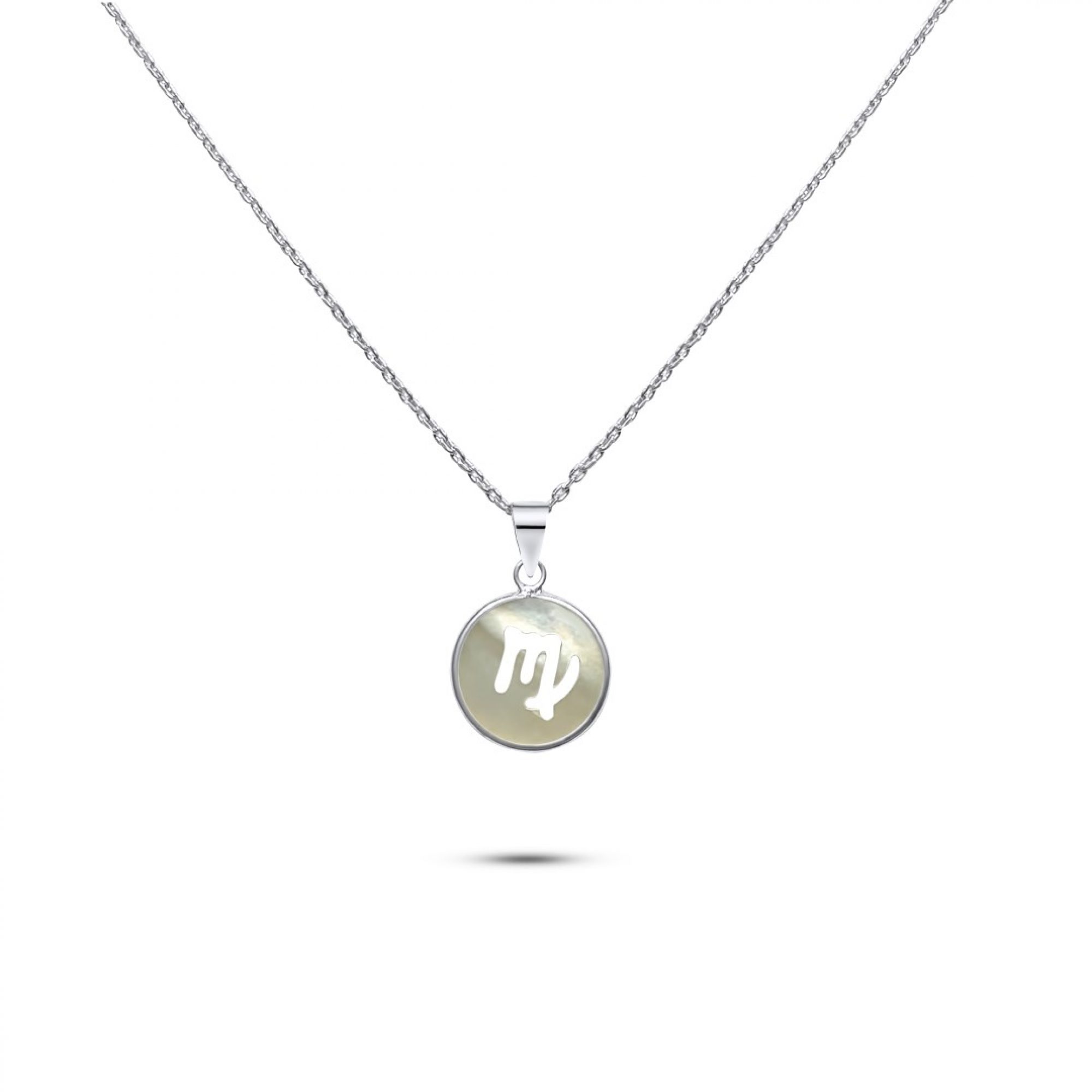 Virgo sign necklace with mother of pearl
