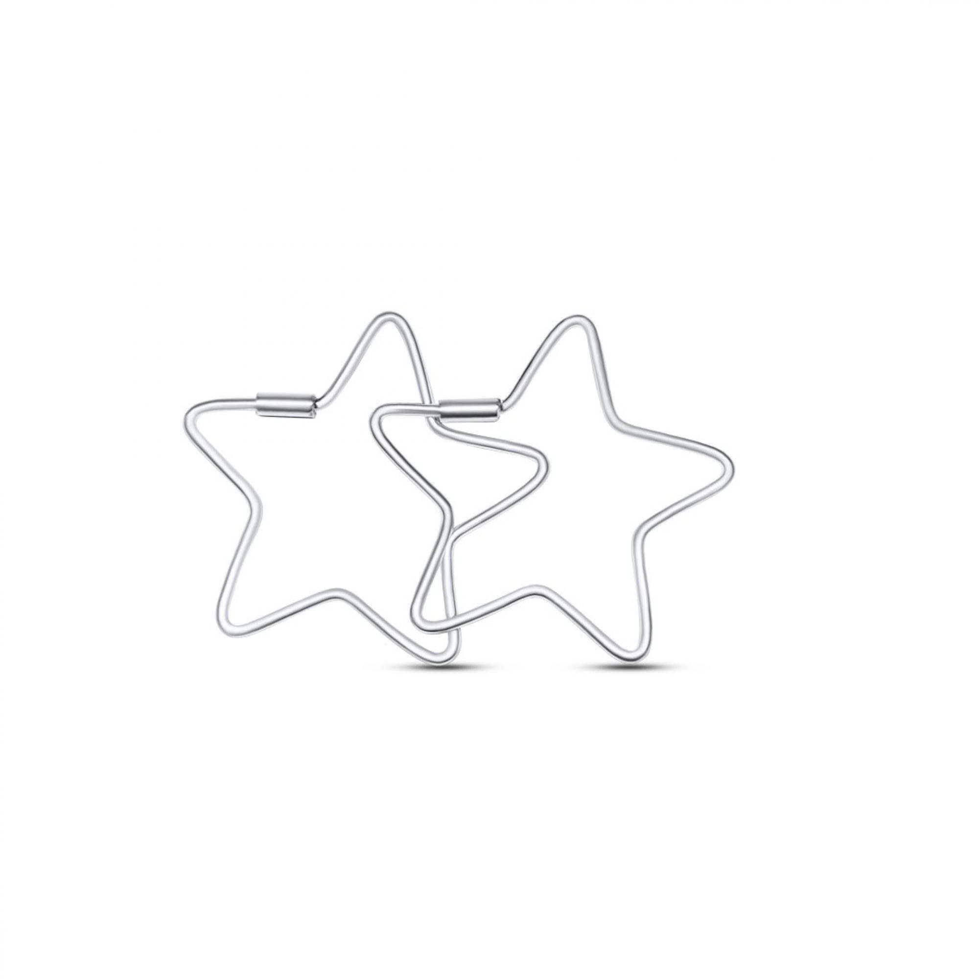 Star shaped silver hoops 