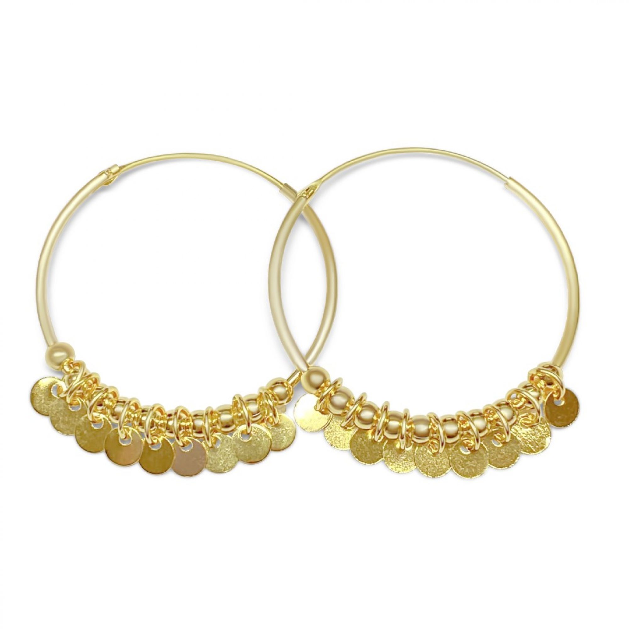 Gold plated hoops with dangles