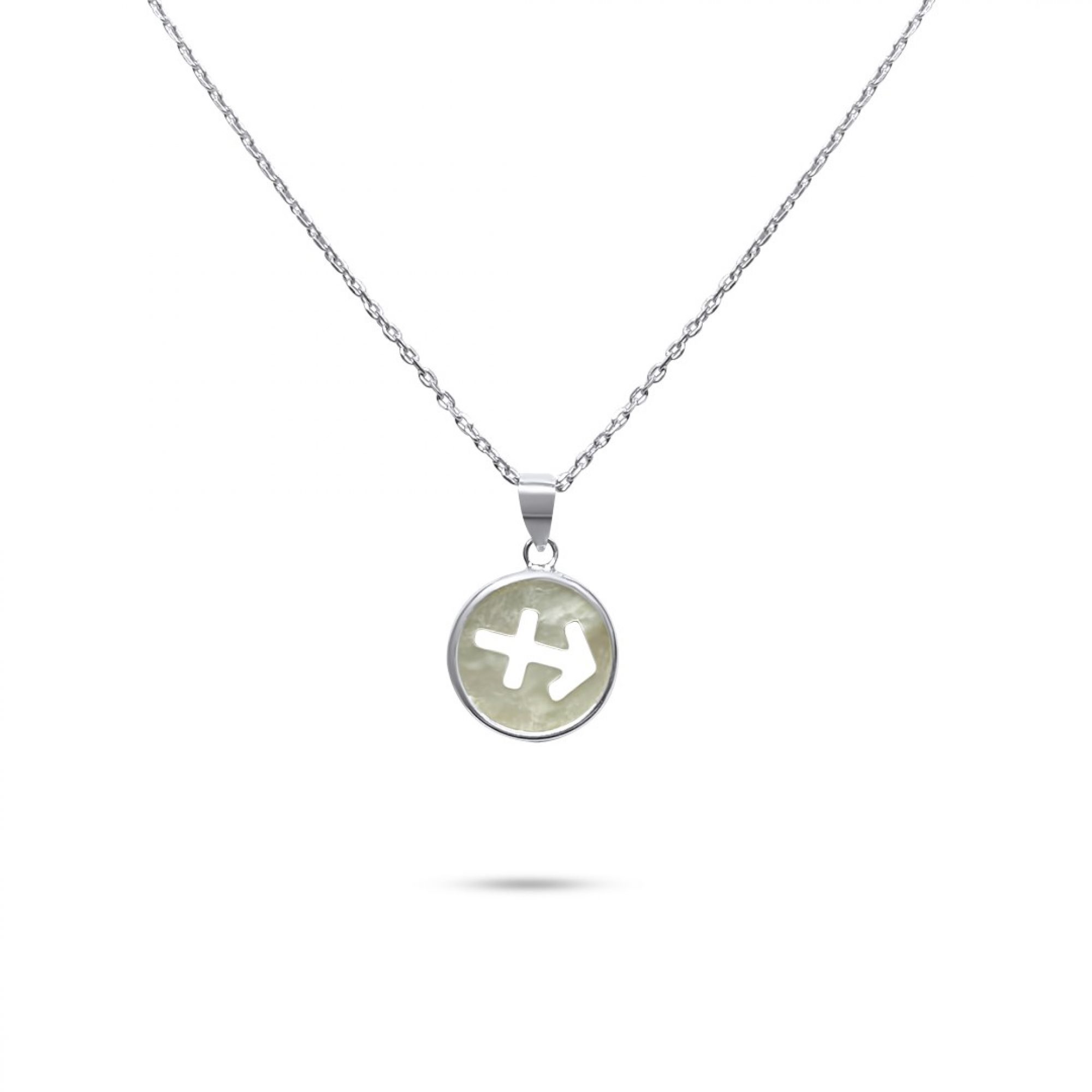 Sagittarius sign necklace with mother of pearl