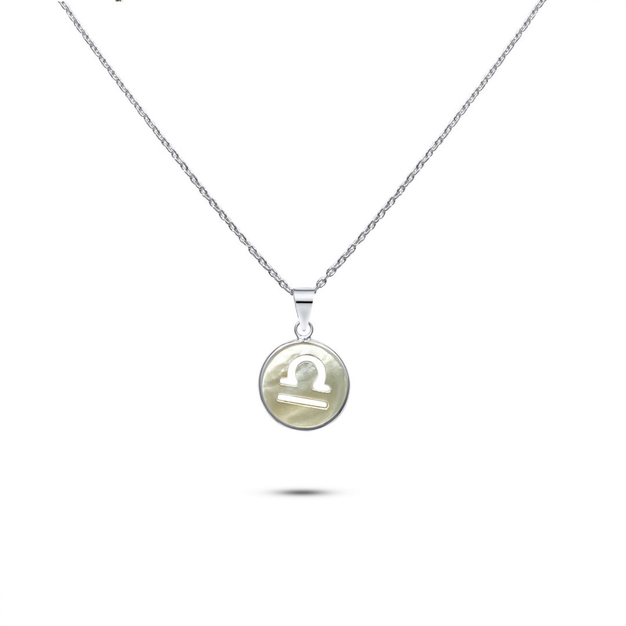 Libra sign necklace with mother of pearl