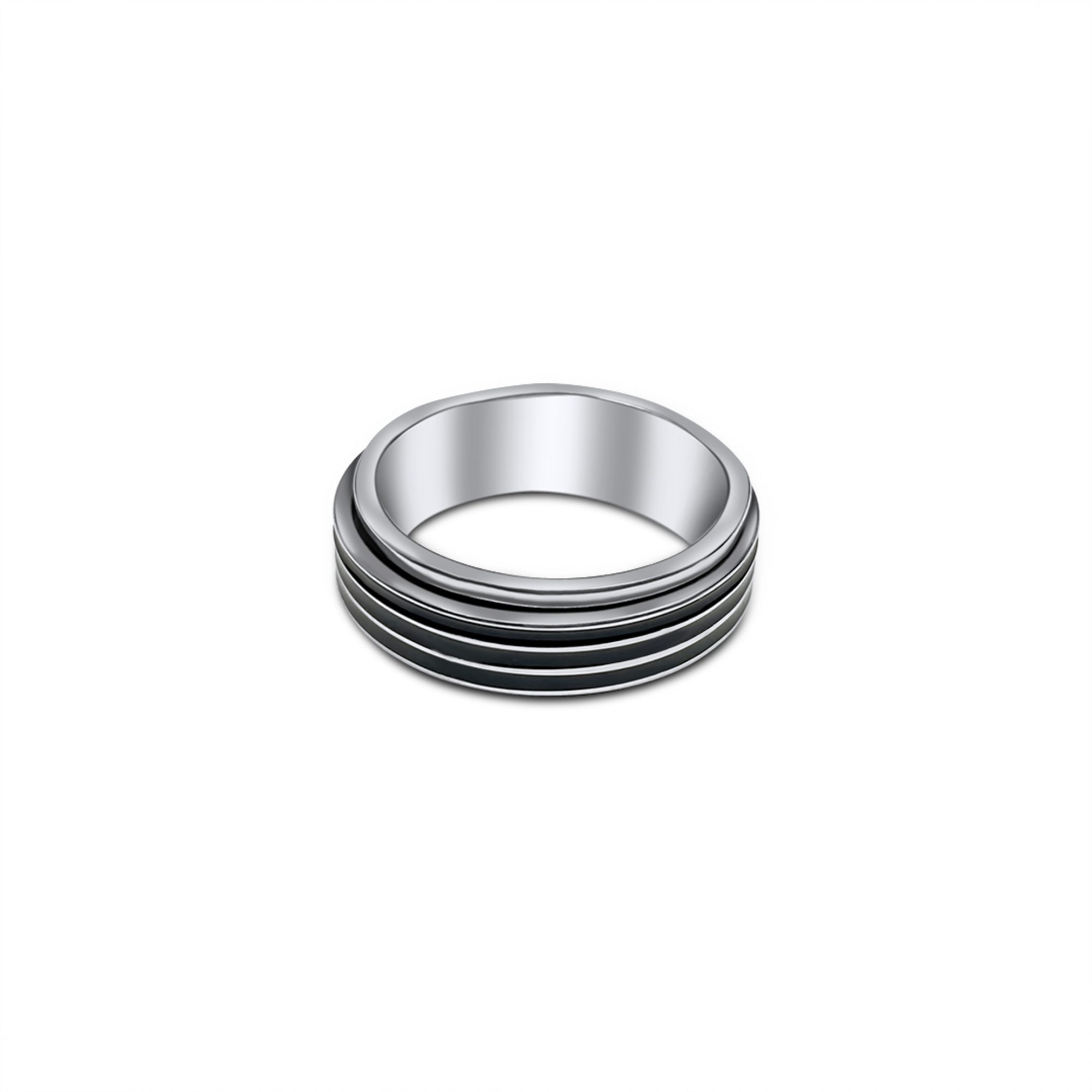 Steel ring with black segments