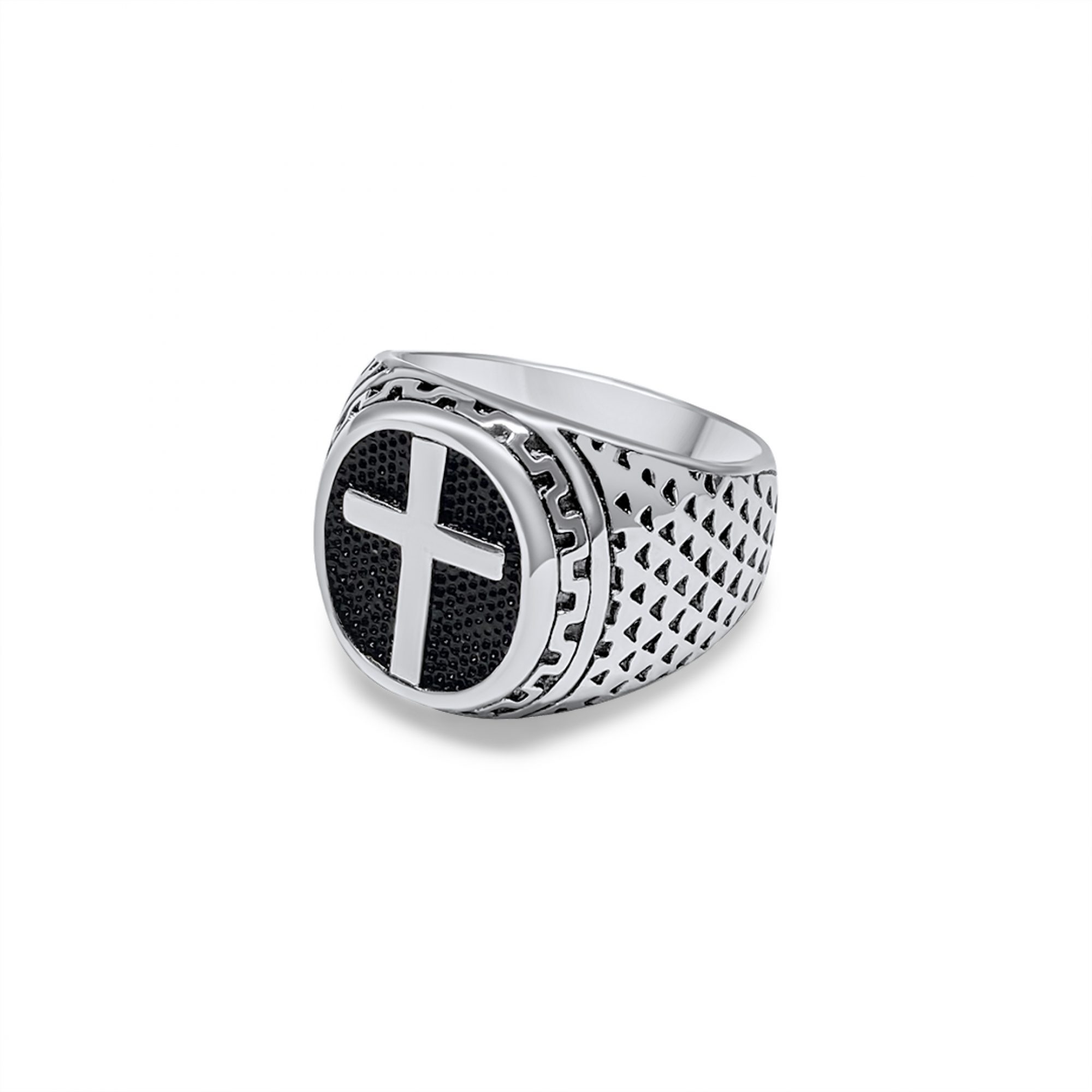Steel ring with cross