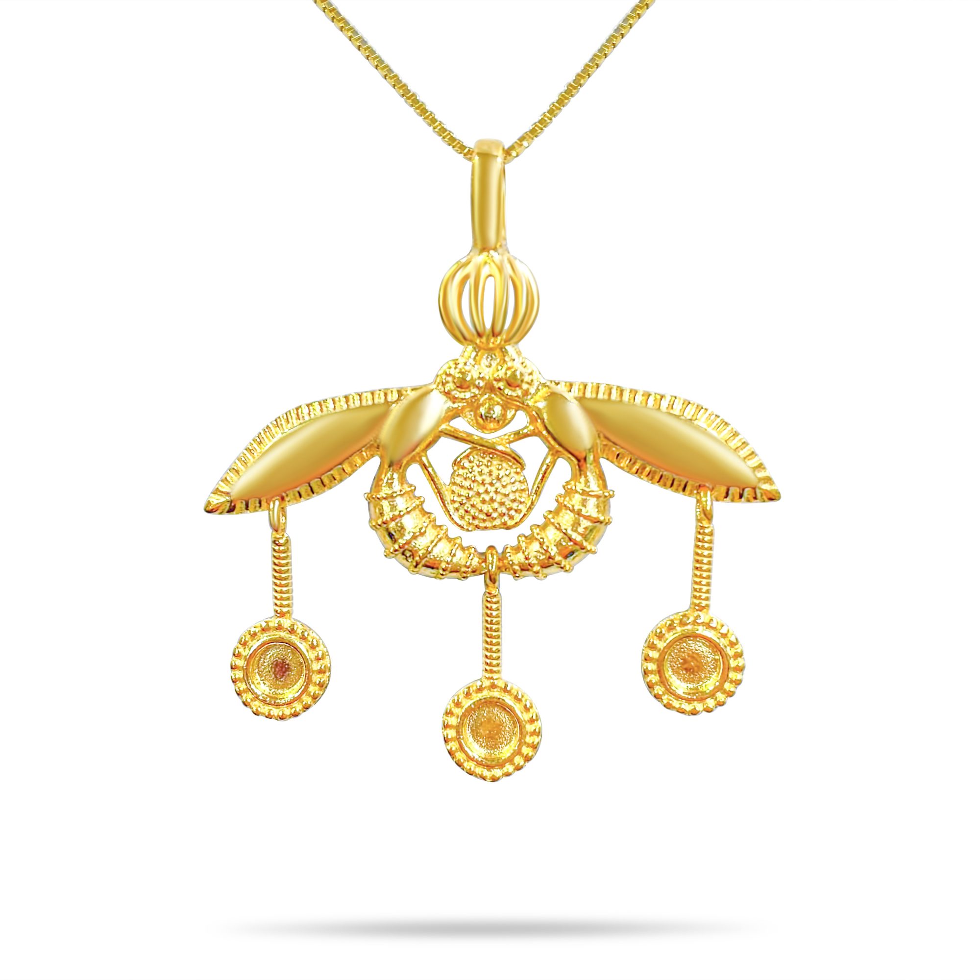 Gold plated minoan bee necklace
