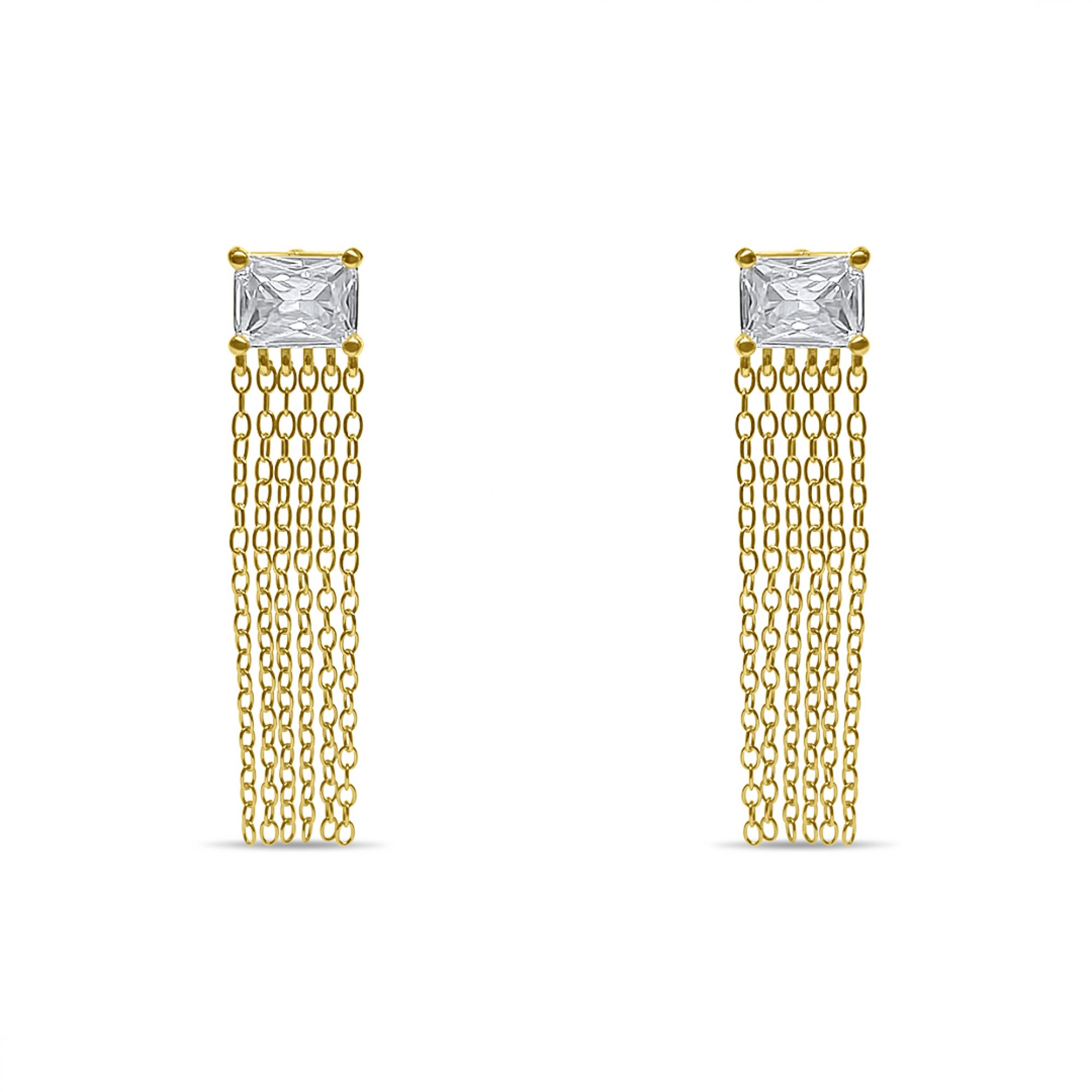 Gold plated earrings with zircon stones