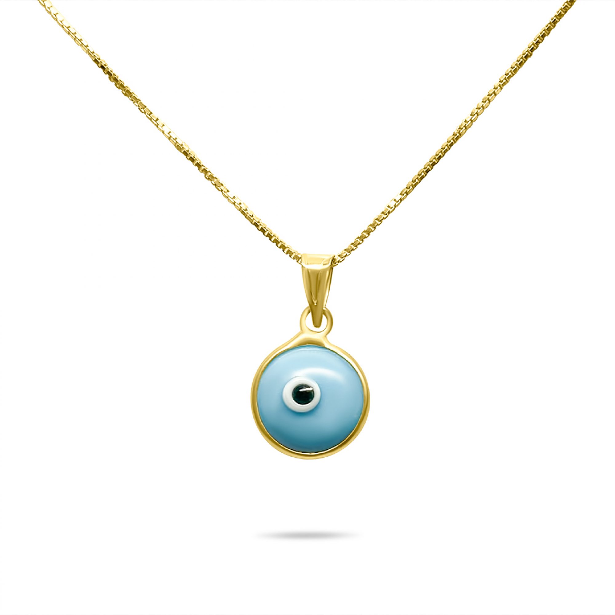Gold plated turquoise eye necklace