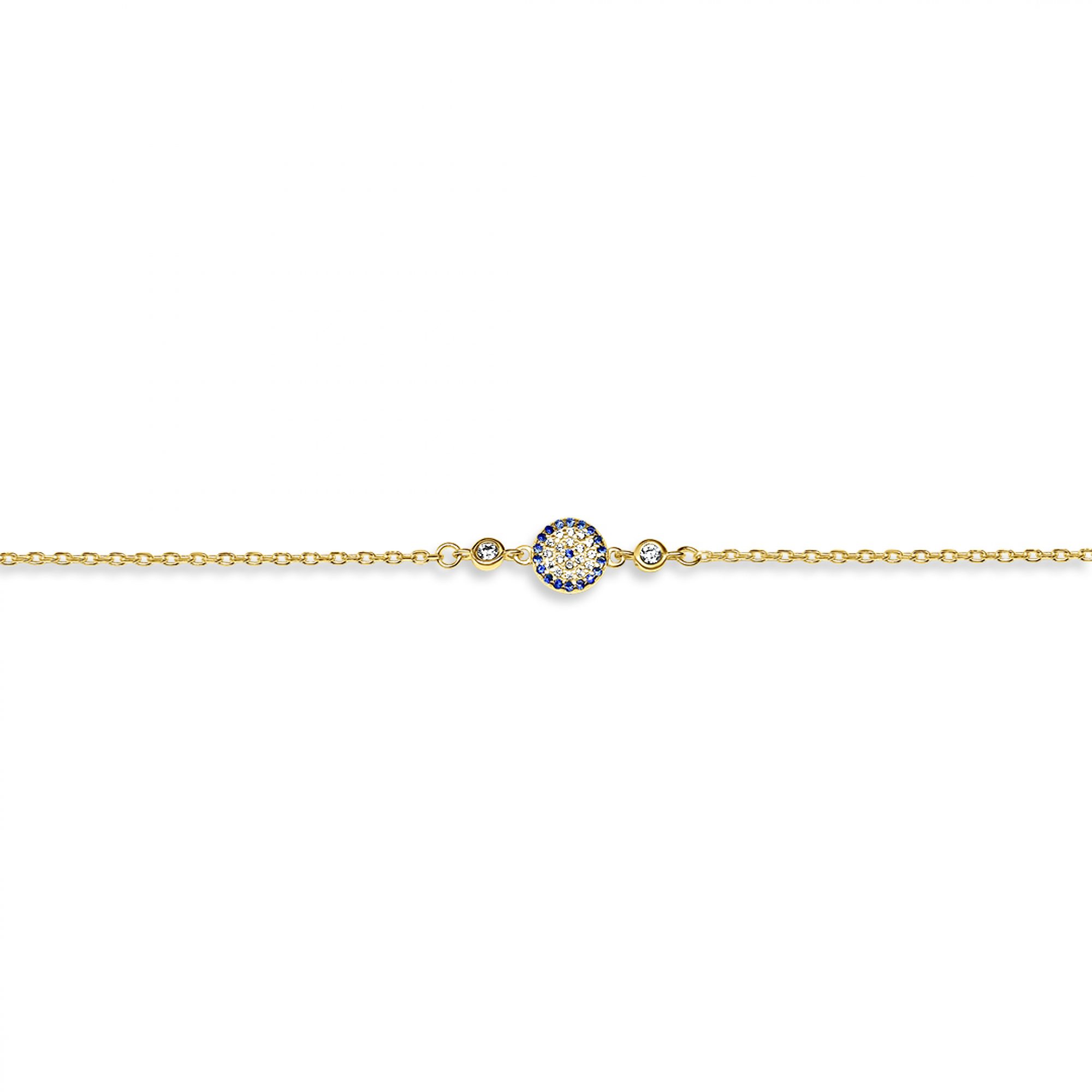 Gold plated eye bracelet with zircon stones