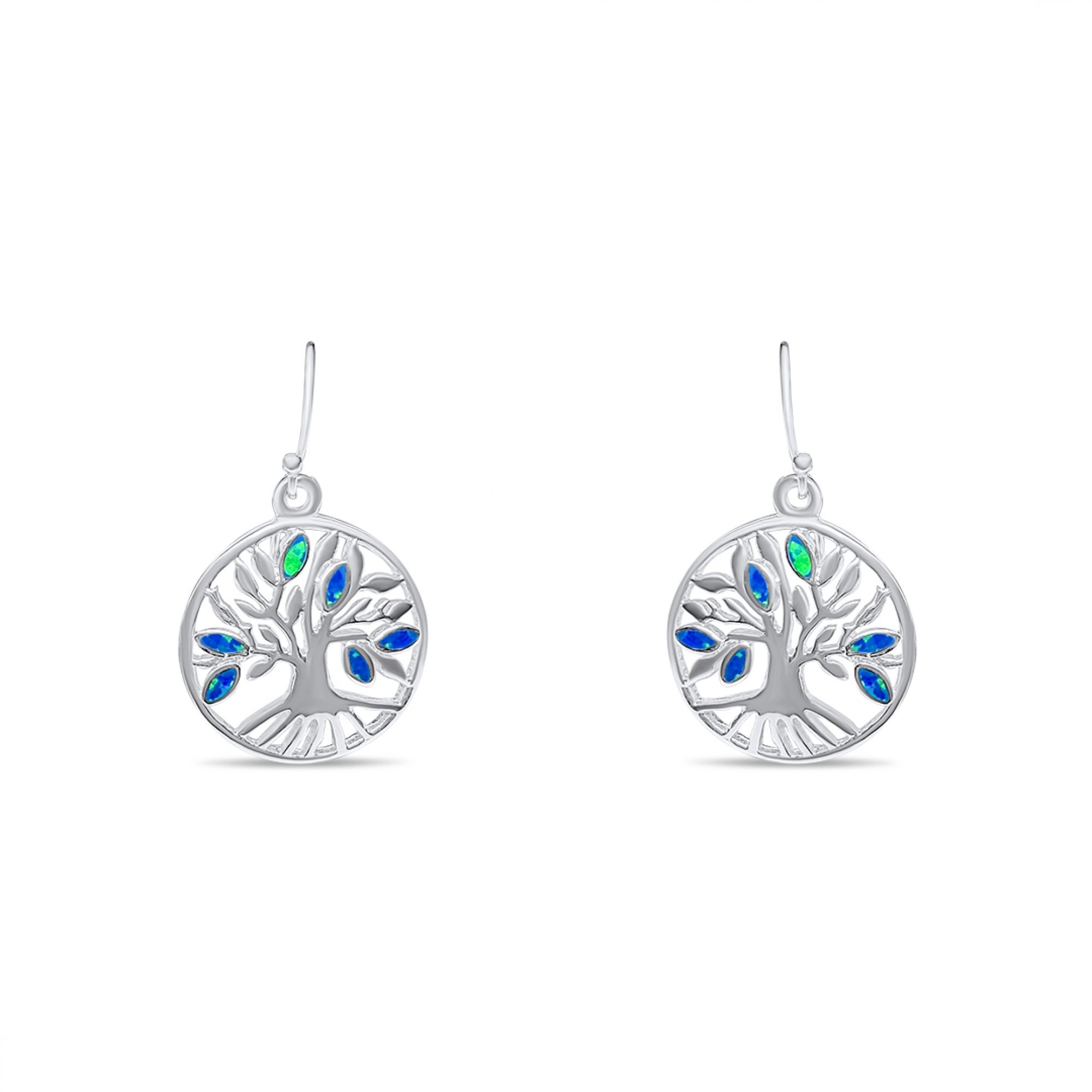 Dangle tree of life opal earrings 