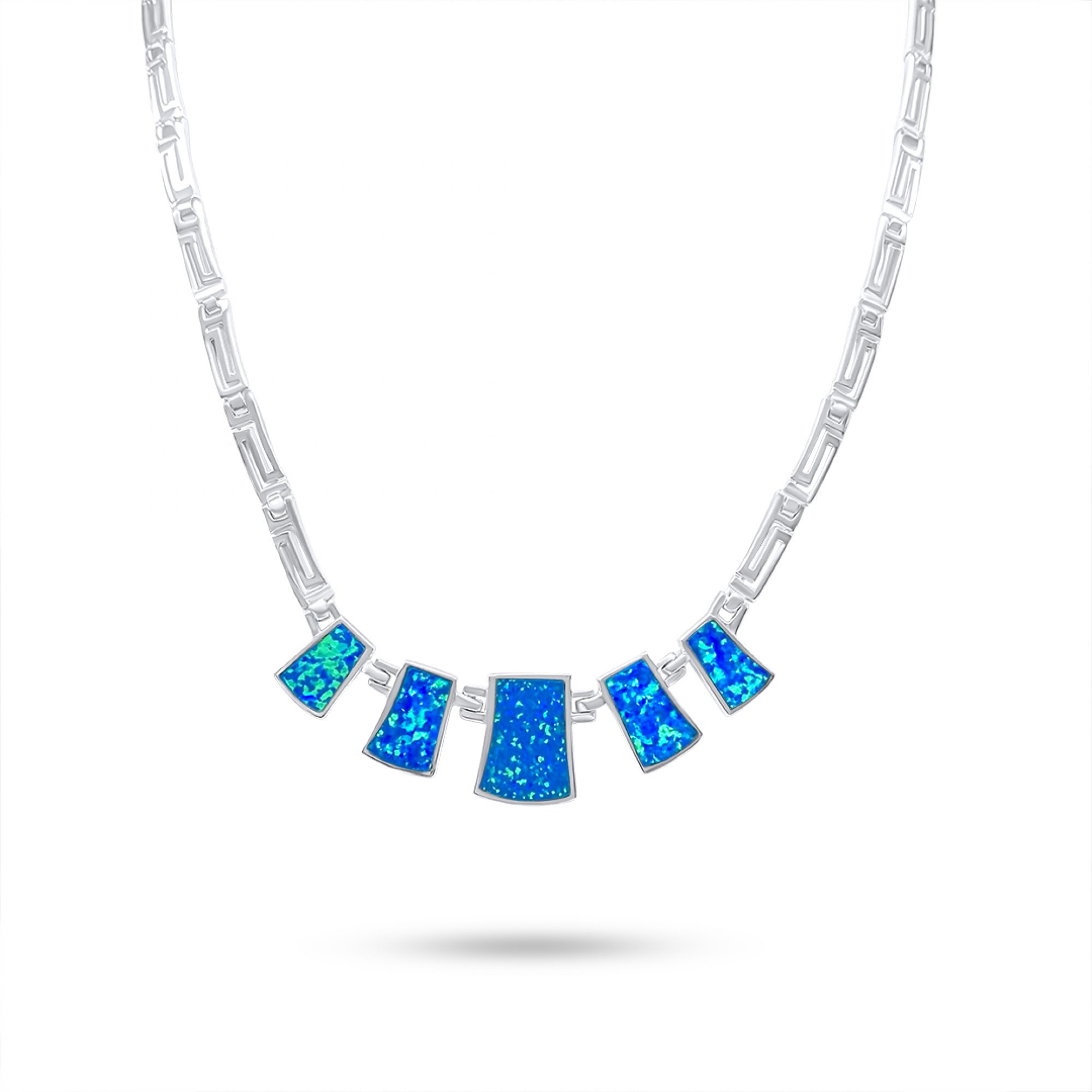 Κολιέ με πέτρες όπαλ και μαίανδρο