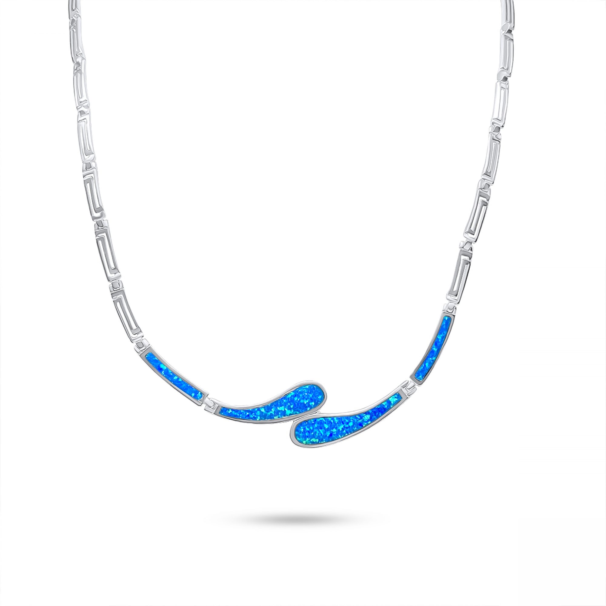 Necklace with opal stones and meander