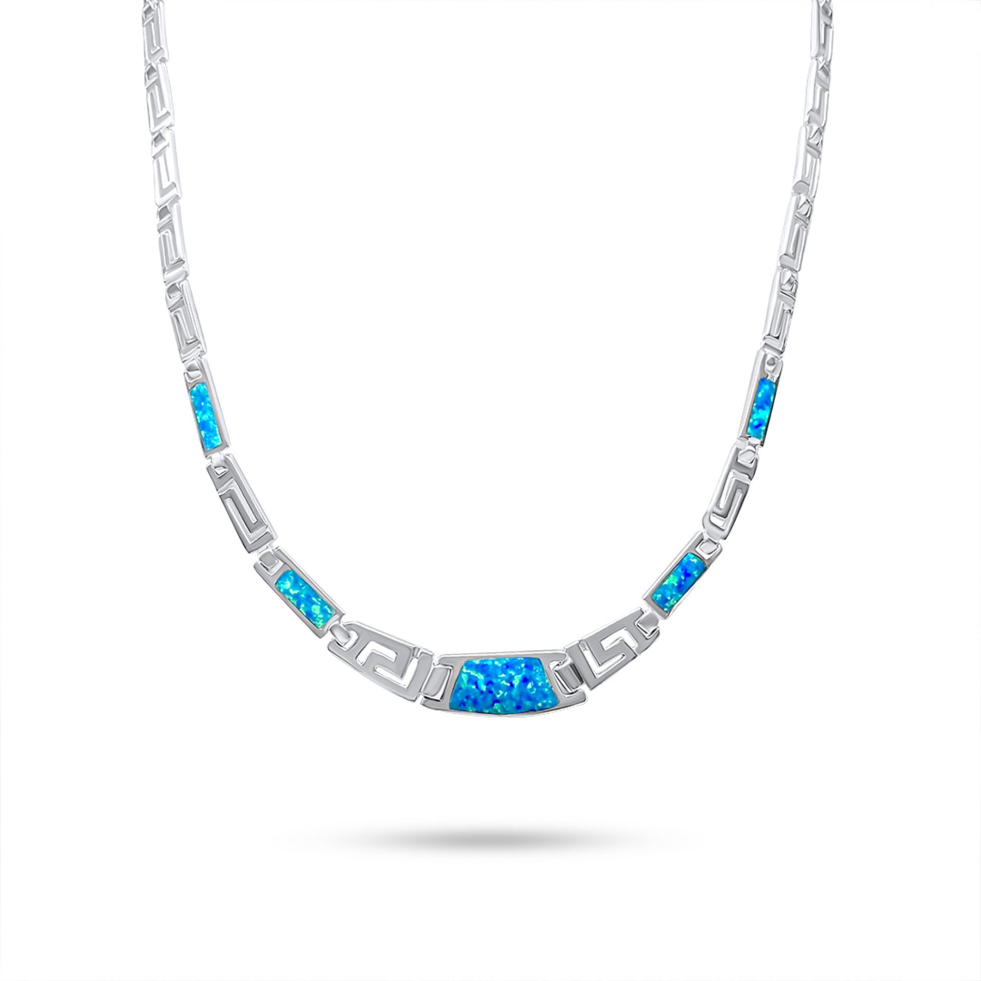 Necklace with opal stones and meander