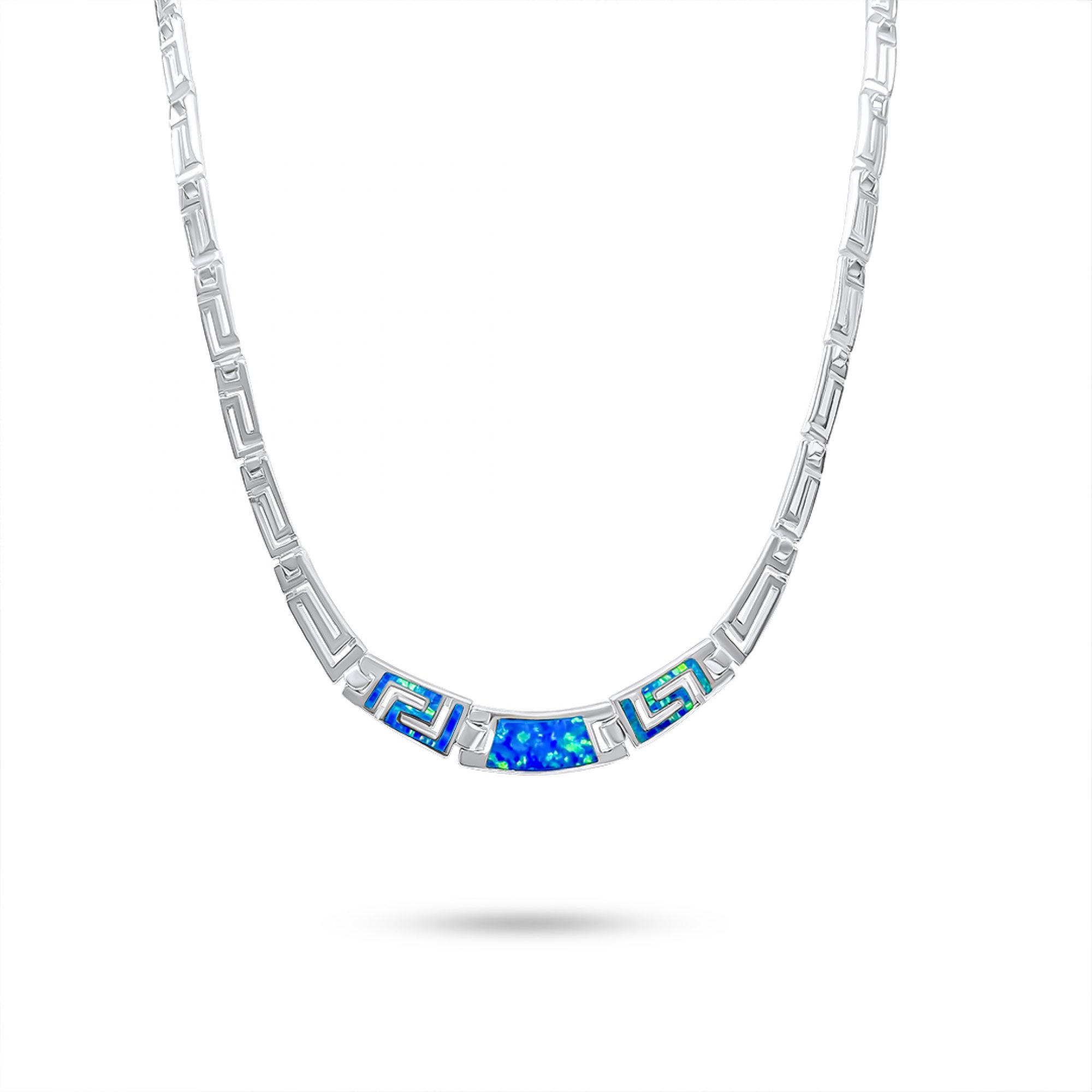 Κολιέ με πέτρες όπαλ και μαίανδρο