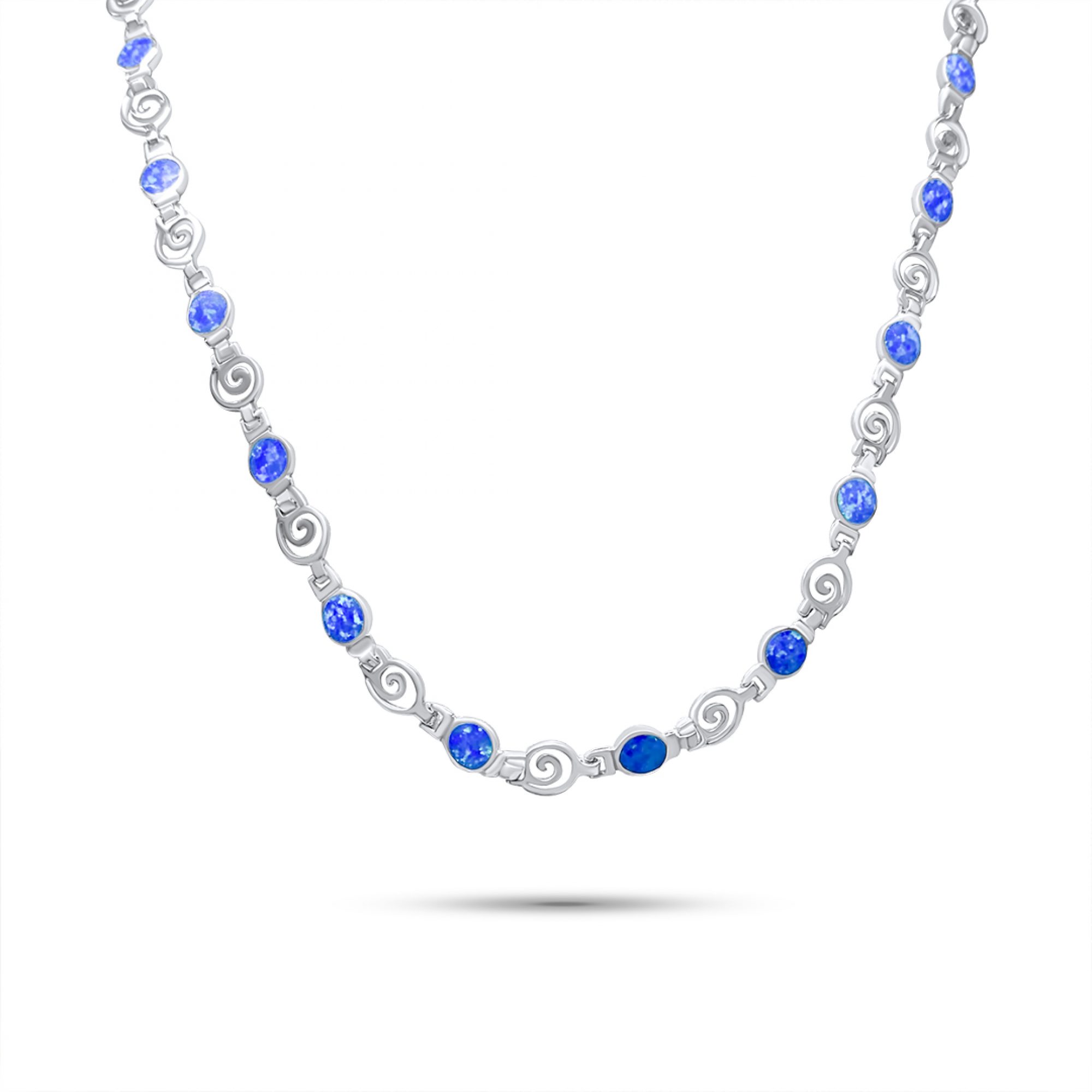 Κολιέ με πέτρες όπαλ και μαίανδρο