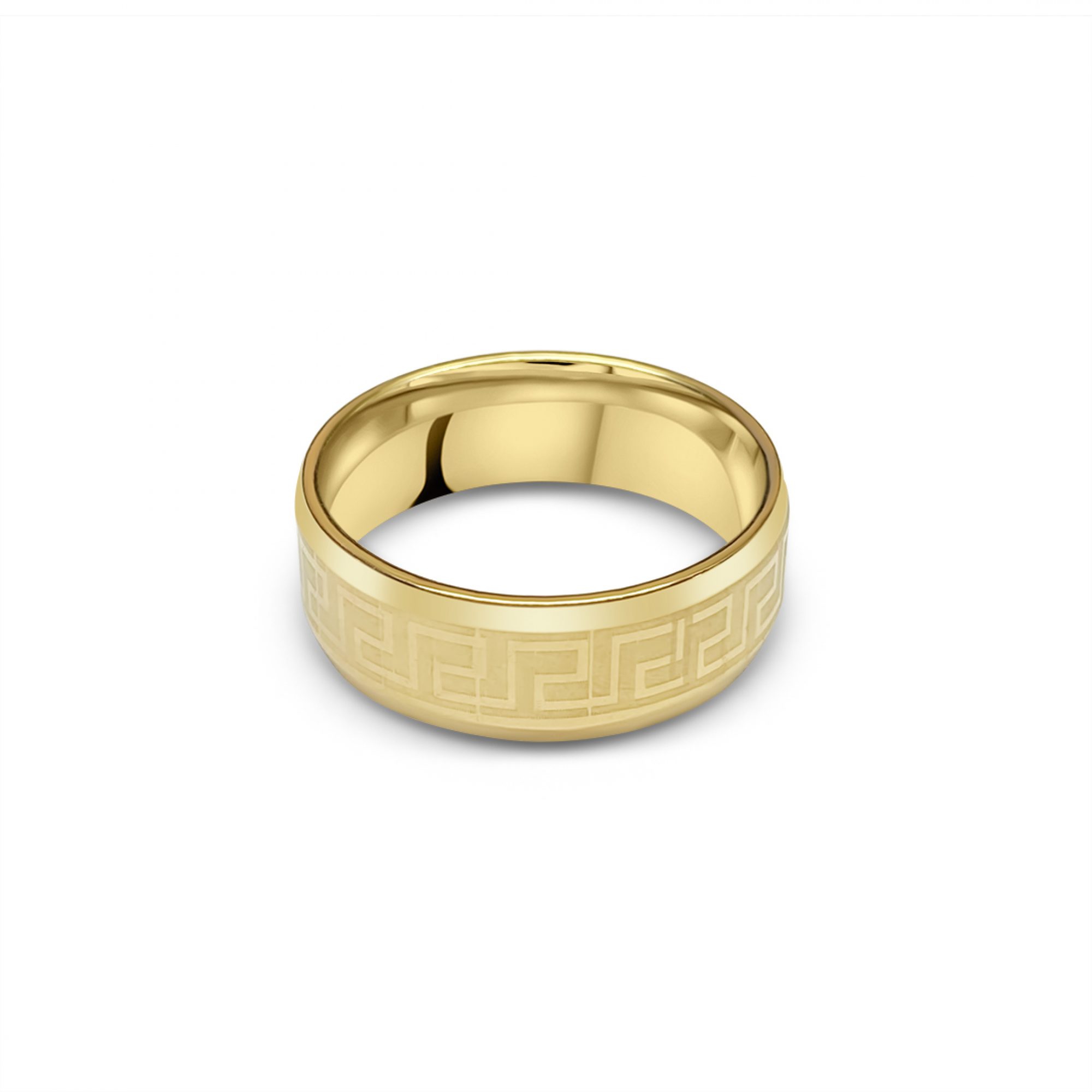 Gold plated steel ring with meander